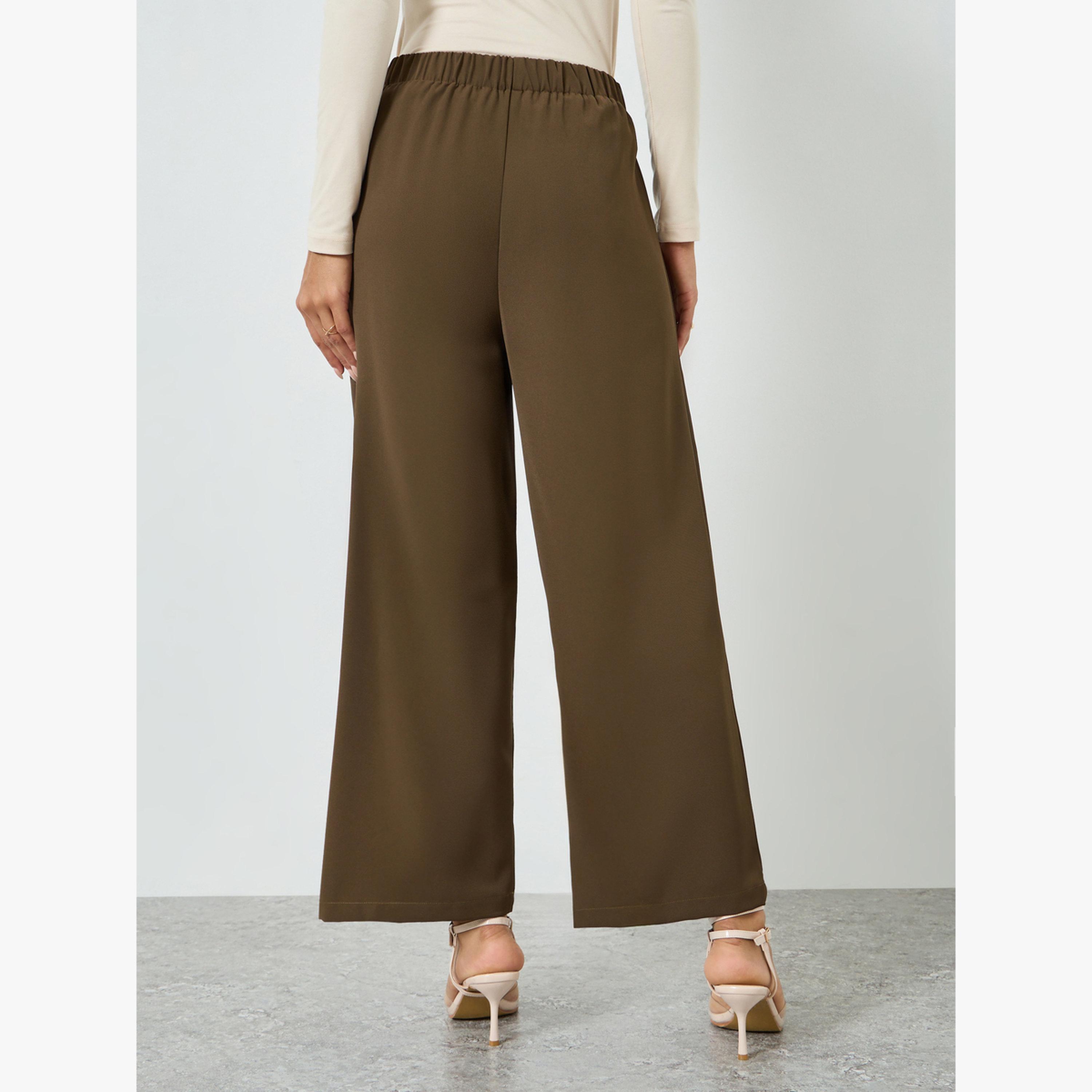 Take Two Brown High-Rise Wide Leg Trousers-women-clothing-bottoms-joggers-image-4