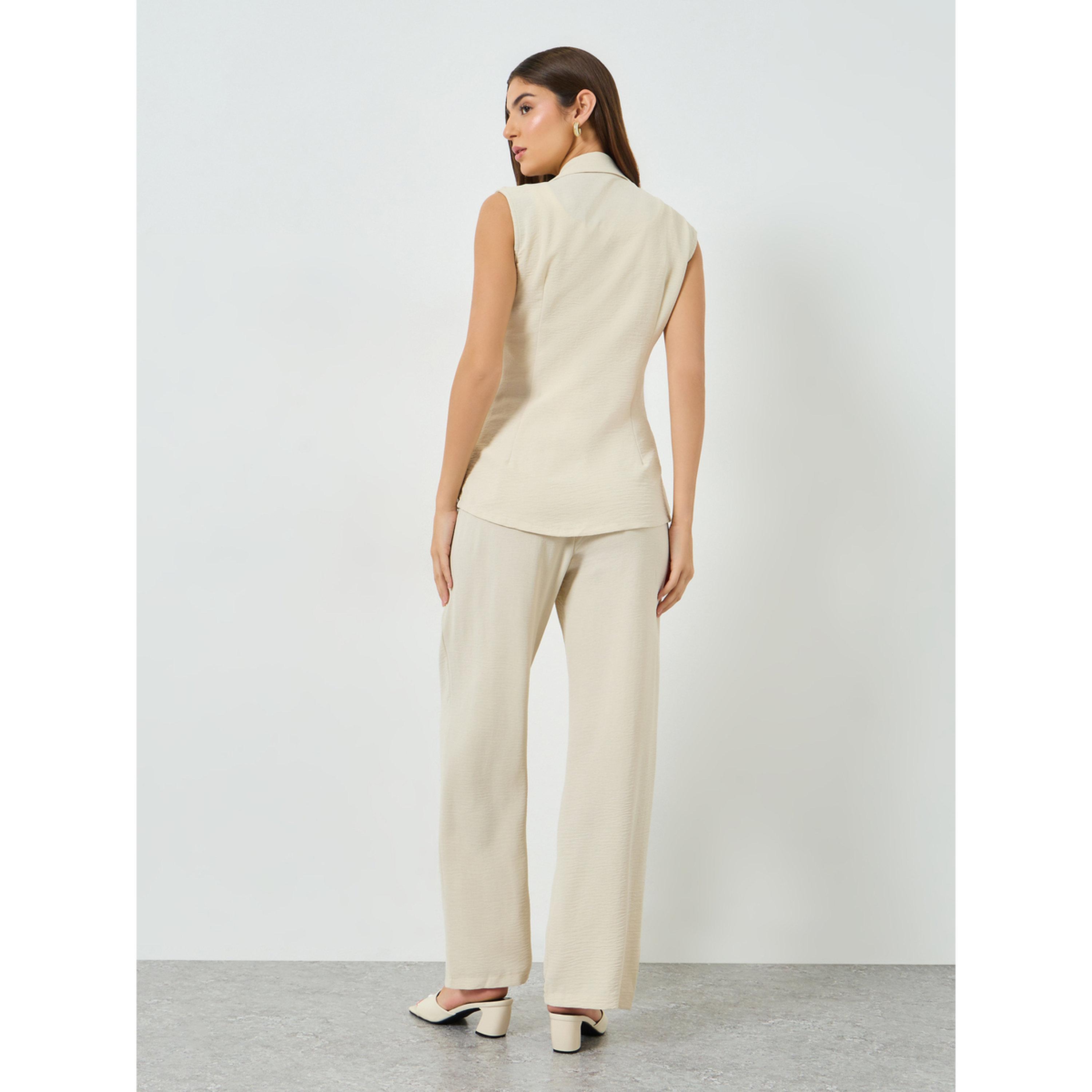 Take Two Beige Tie-Waist Vest and Pants Co-Ords-women-clothing-coordsets-image-3