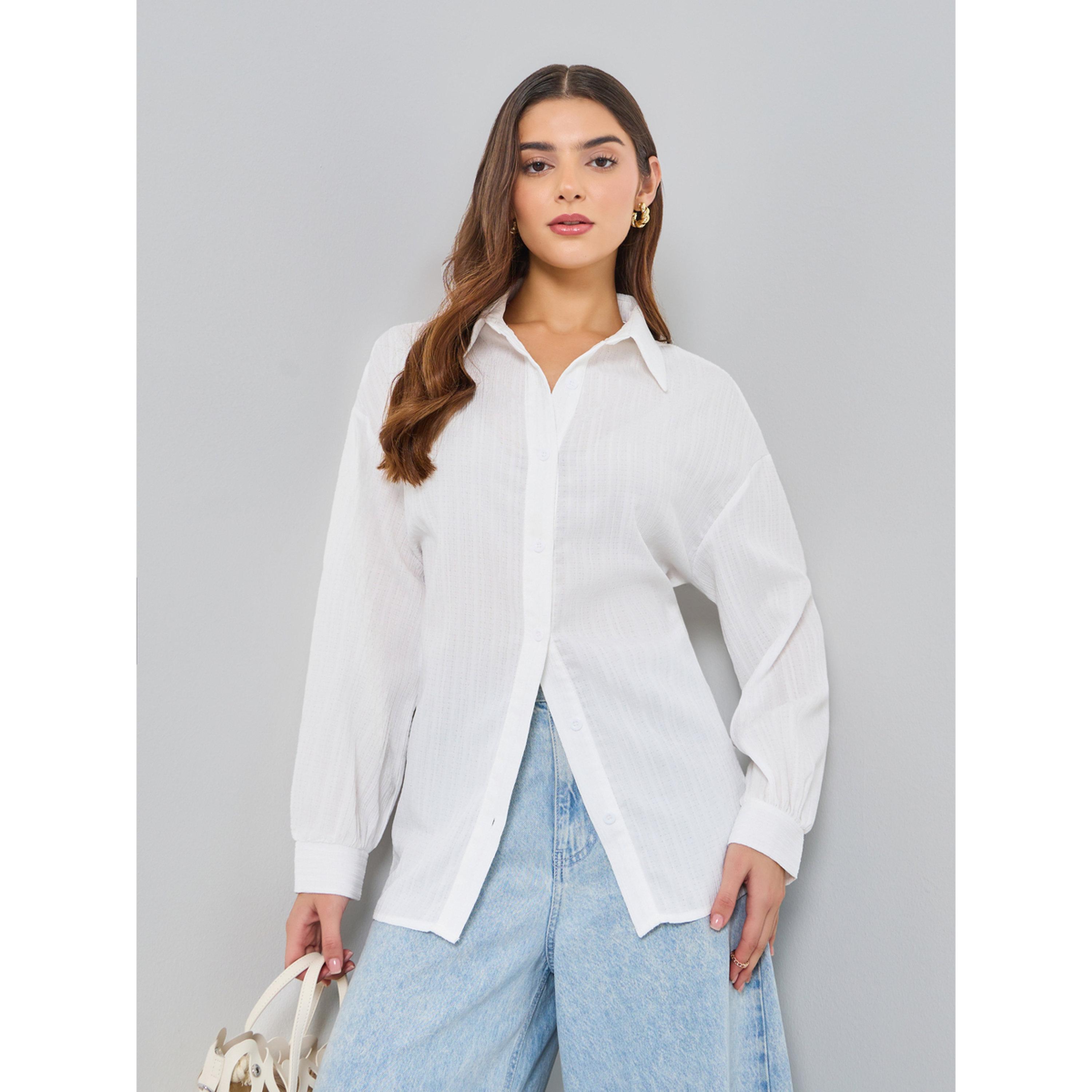 بلوزة بارزة الملمس بأكمام طويلة-women-clothing-shirtsandblouses-shirts-image-1