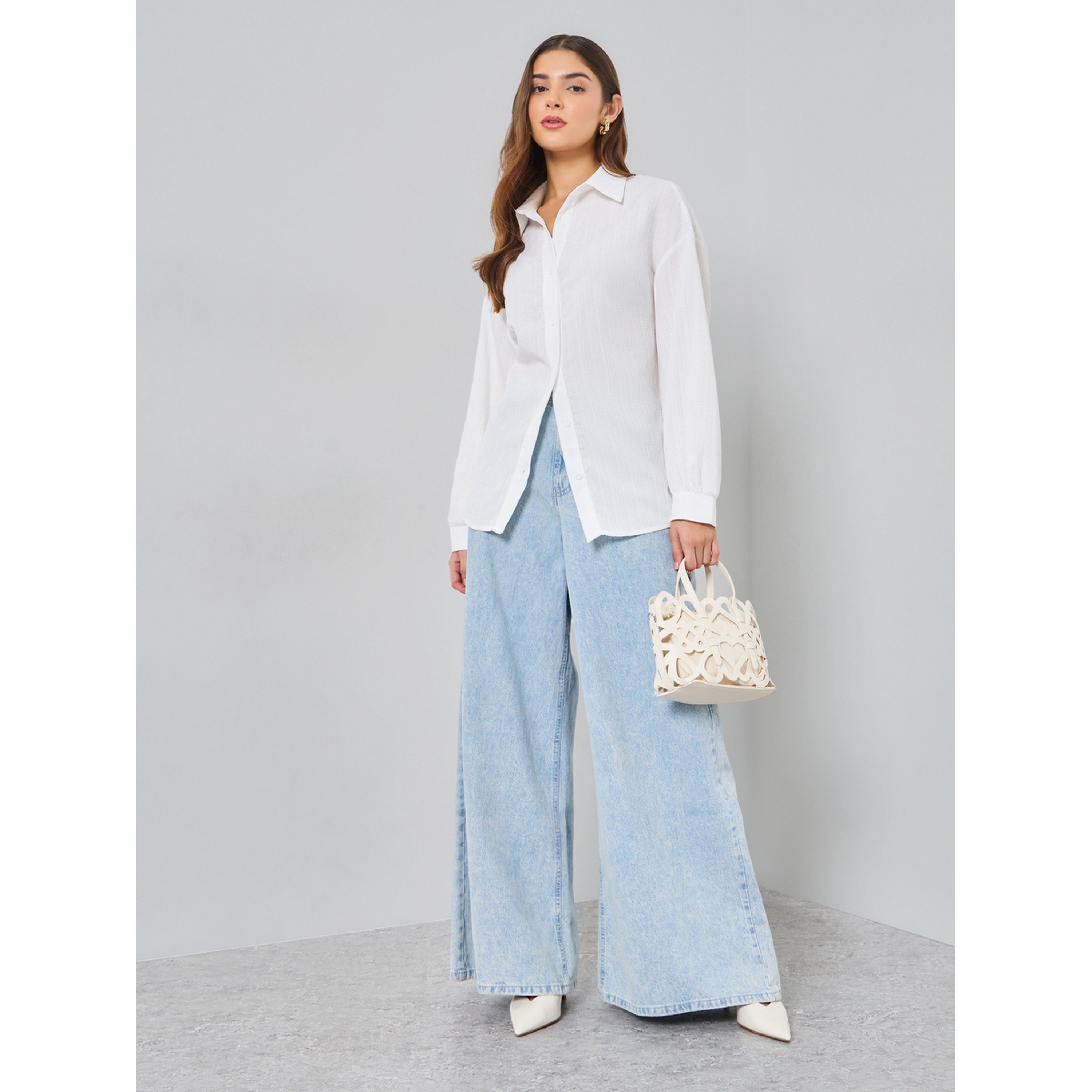 بلوزة بارزة الملمس بأكمام طويلة-women-clothing-shirtsandblouses-shirts-image-2