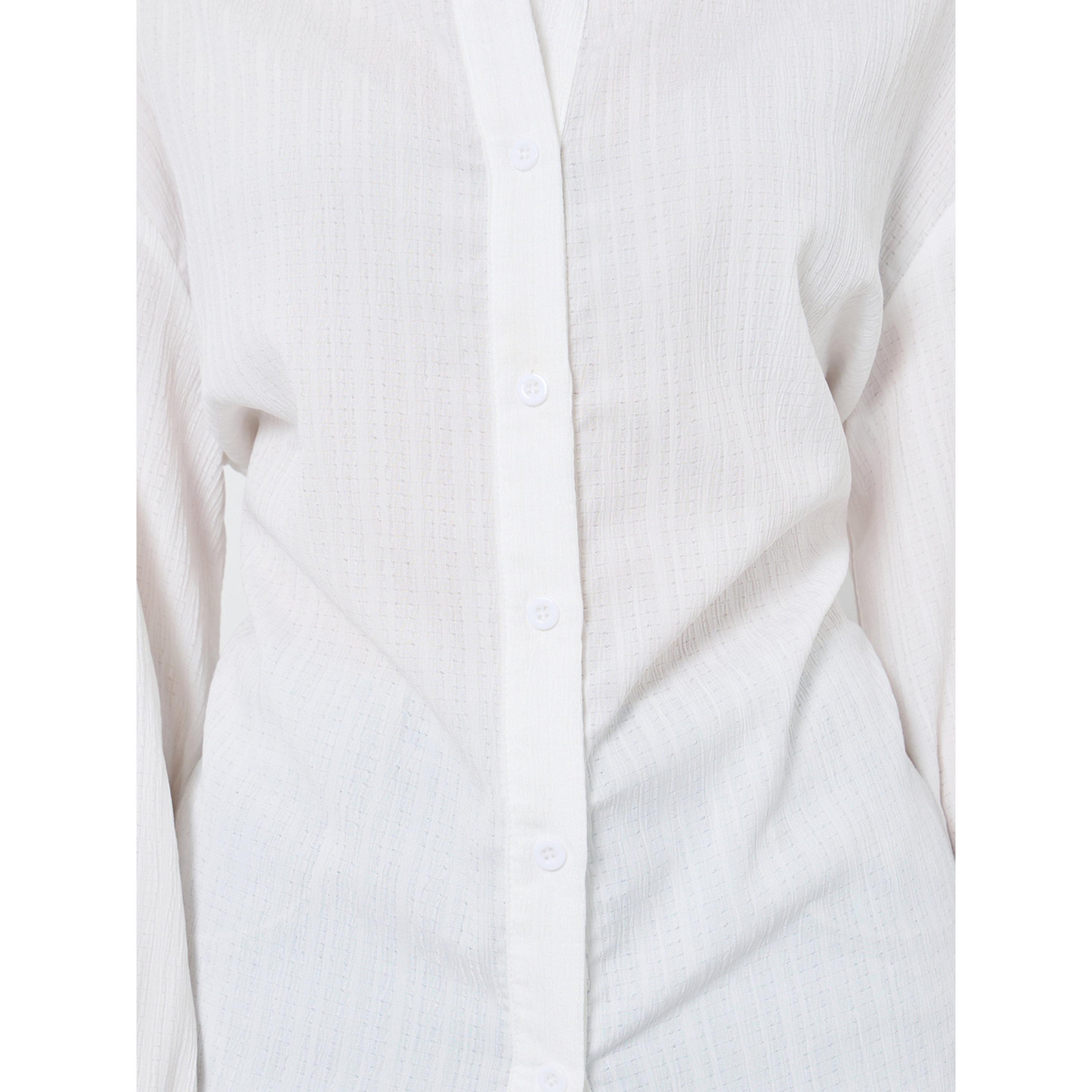 Take Two White Texture Long Sleeve Shirt-women-clothing-shirtsandblouses-shirts-image-5