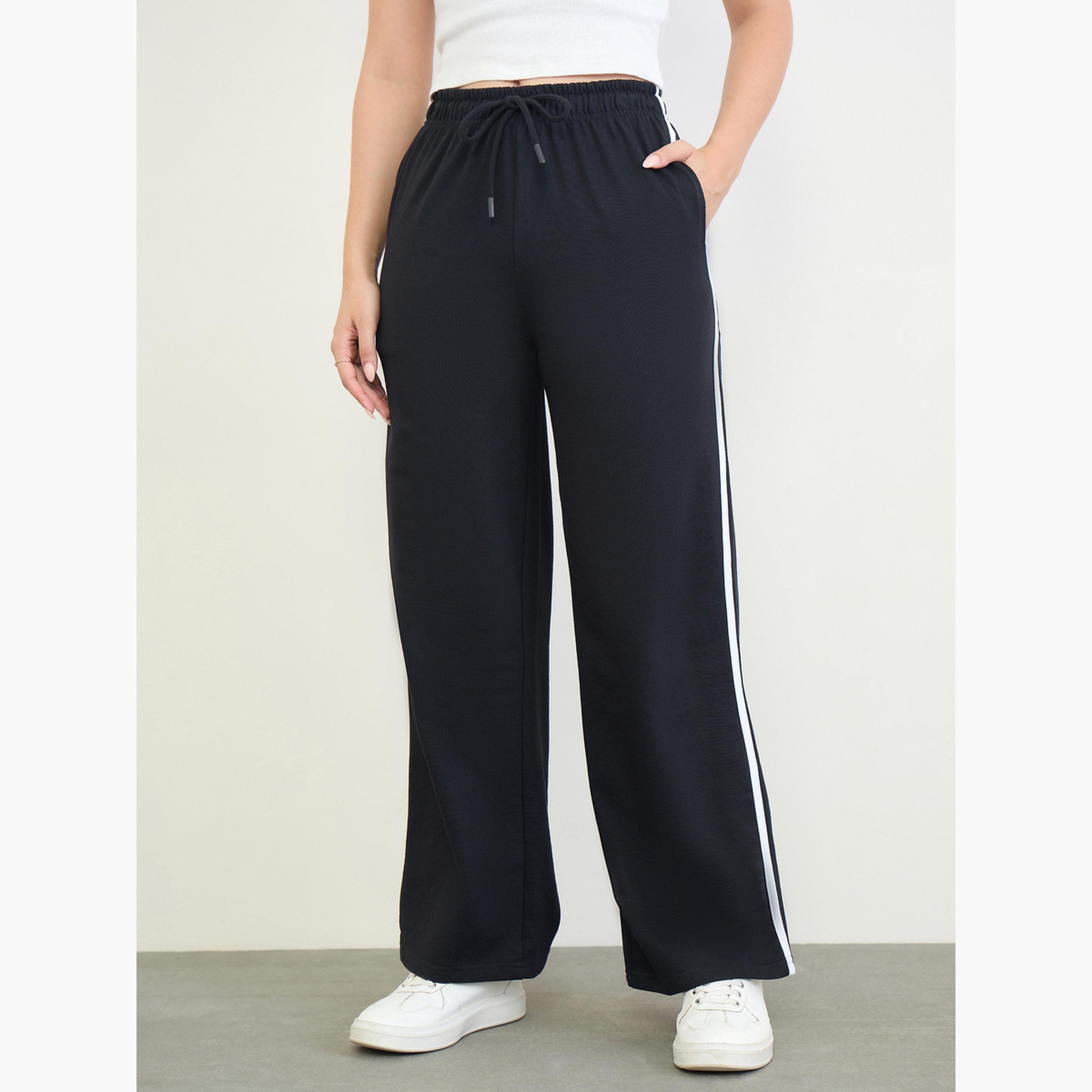 جوغر بأرجل واسعة وشريط جانبي-women-clothing-bottoms-joggers-image-1