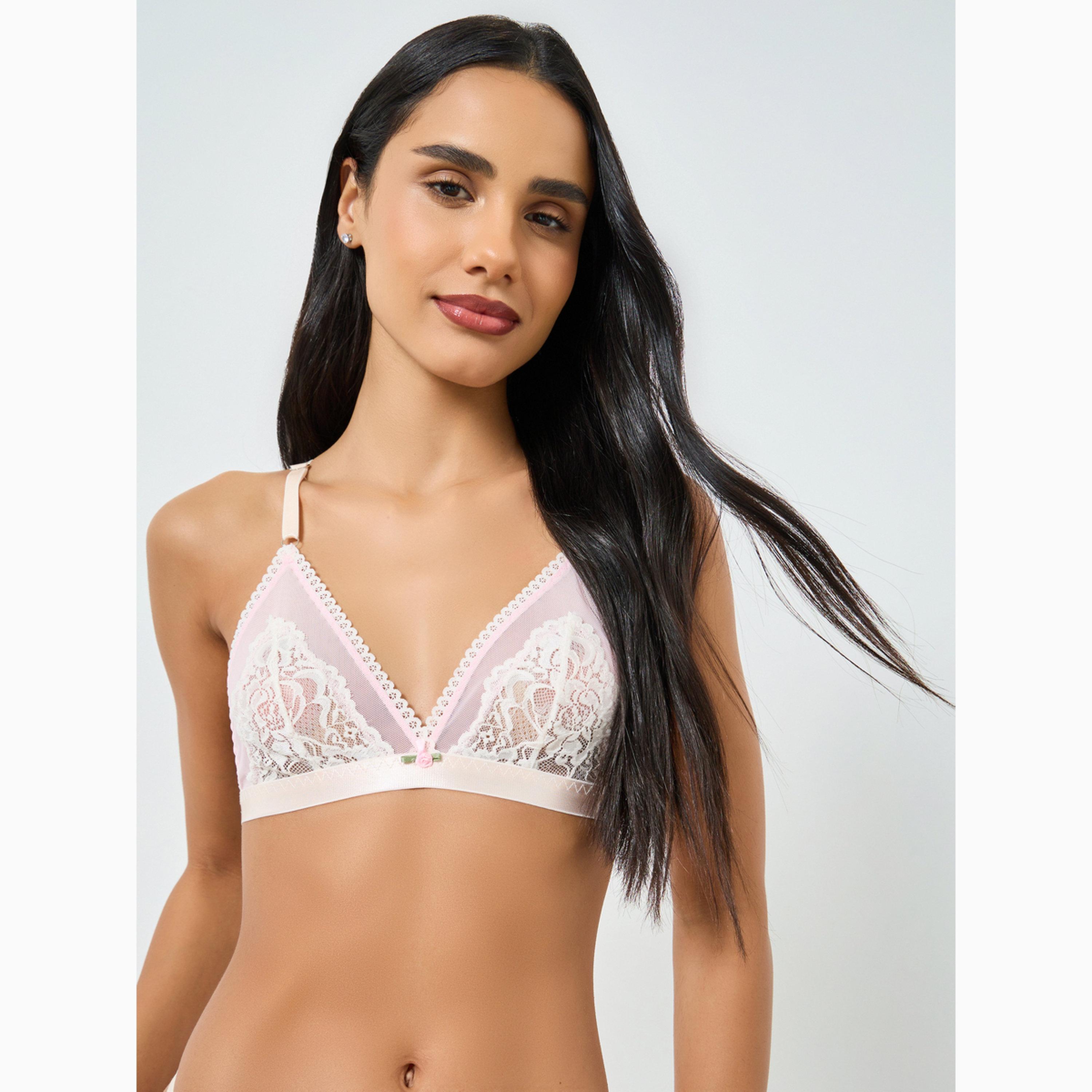 Styli Lace and Mesh Non-Padded Non-Wired Bra and Briefs Set-women-clothing-lingerie-lingeriesets-image-3