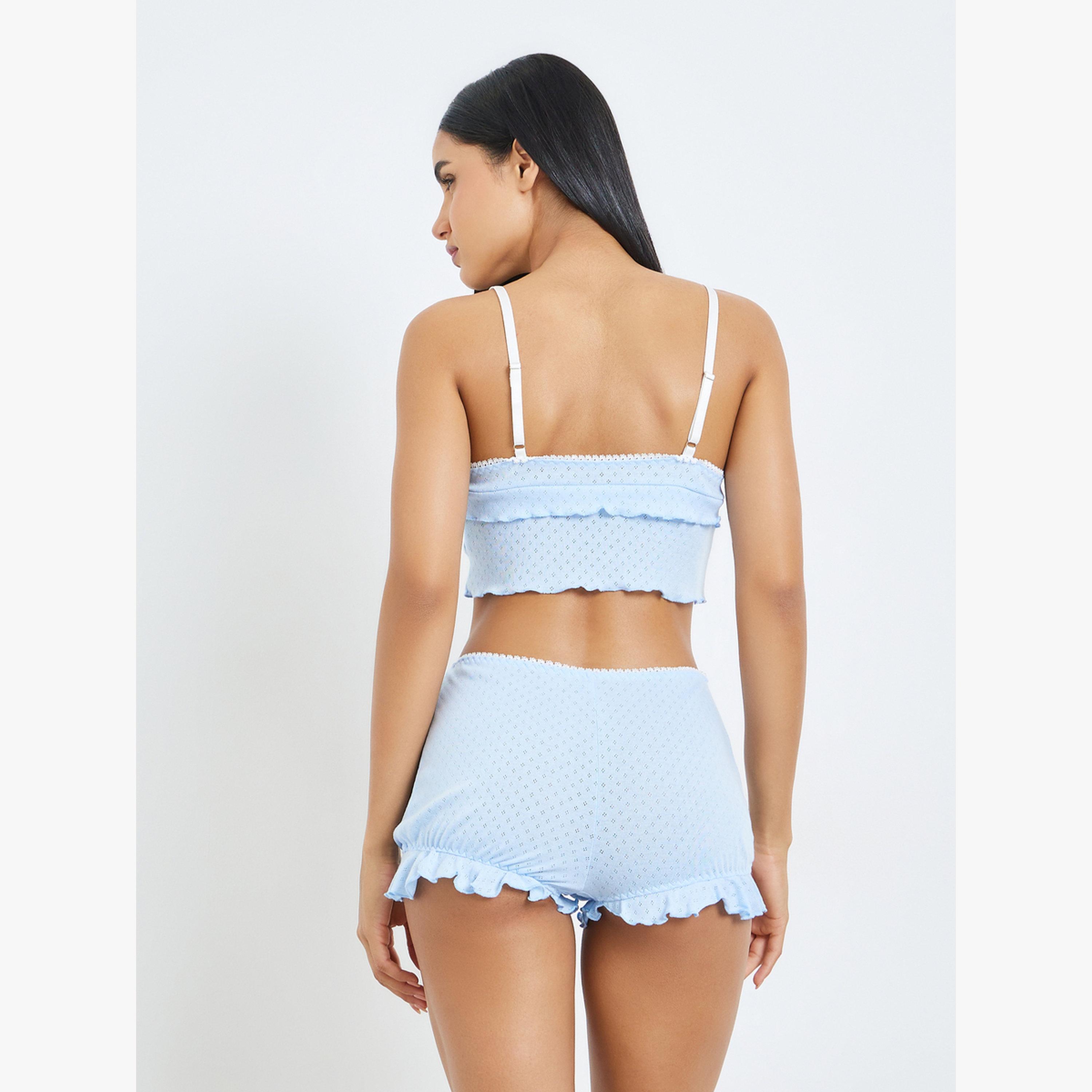 طقم منسق من شورت وبلوزة كامي-women-clothing-lingerie-lingeriesets-image-3