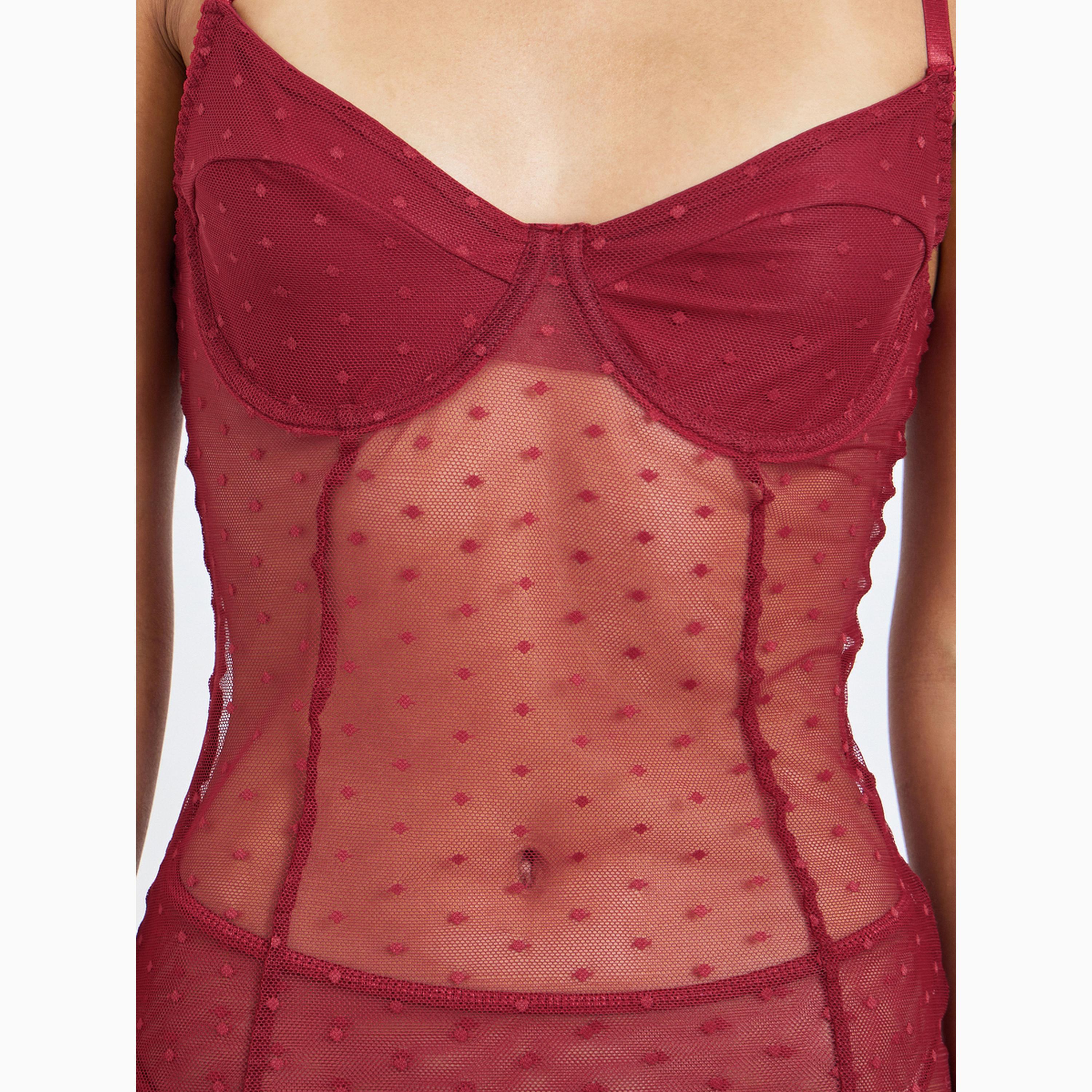 Styli Swiss Dot Padded Wired Slip With Breifs-women-clothing-lingerie-lingeriesets-image-3