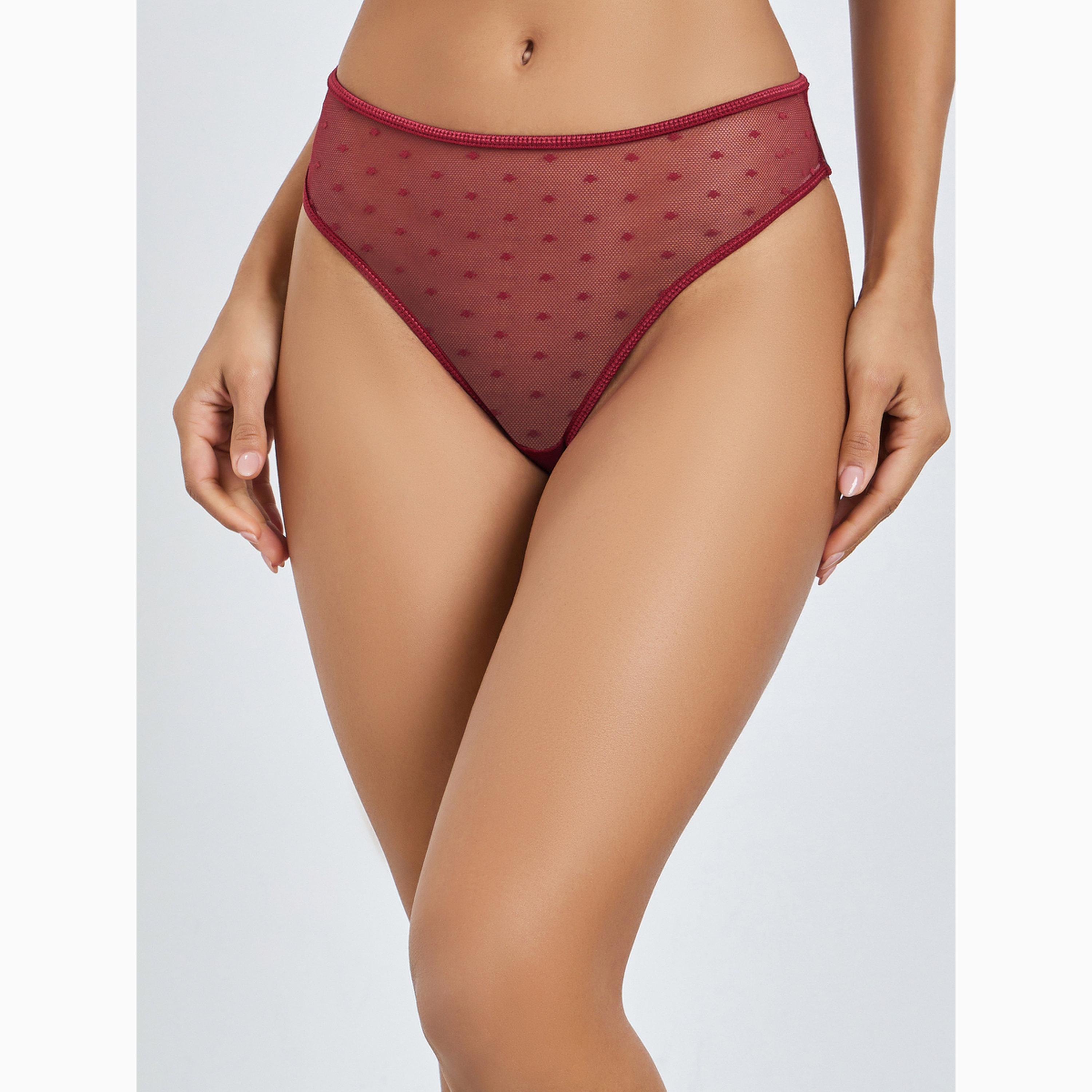 Styli Swiss Dot Padded Wired Slip With Breifs-women-clothing-lingerie-lingeriesets-image-4