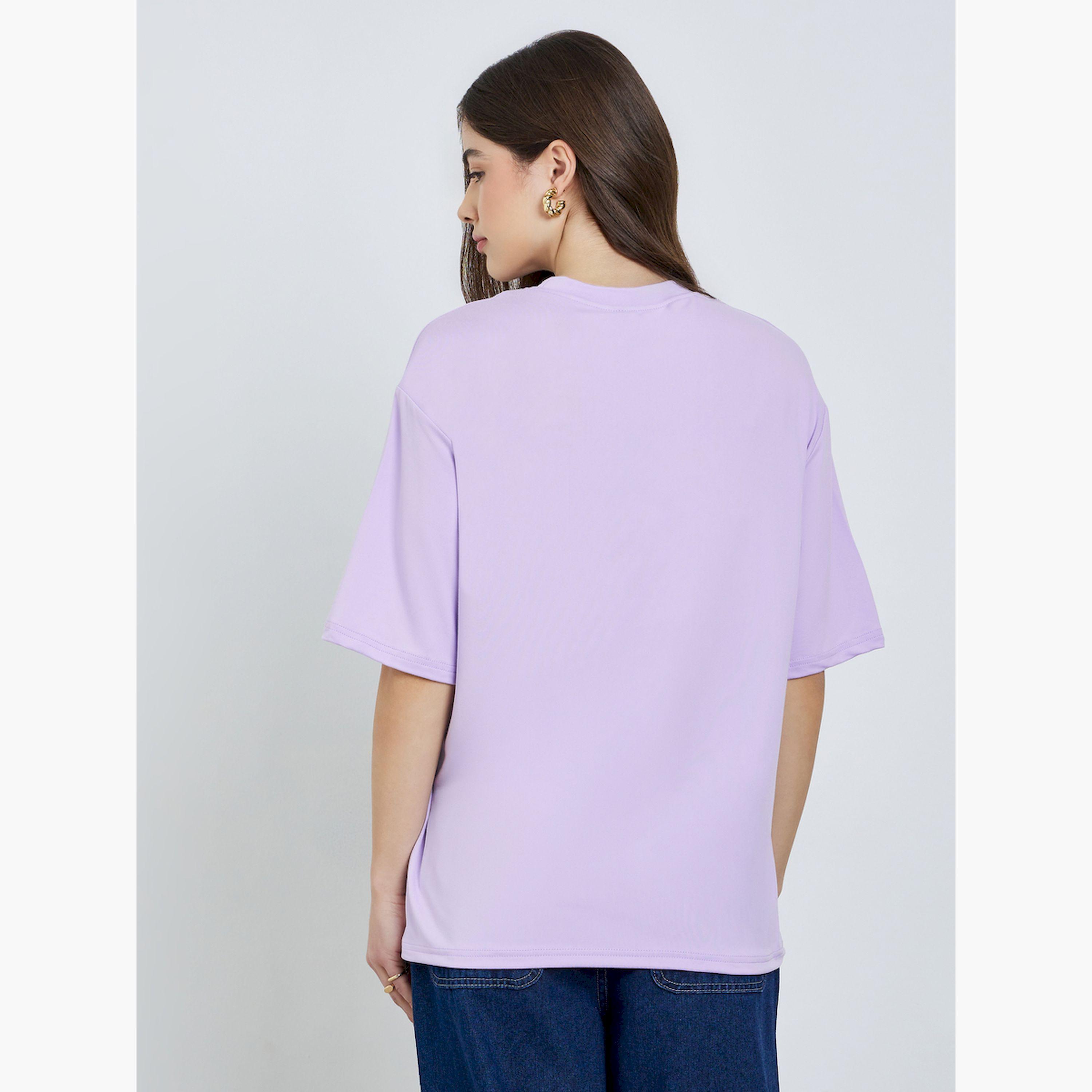 تيشيرت واسع بطبعة زهور جرافيك-women-clothing-tshirts-image-4