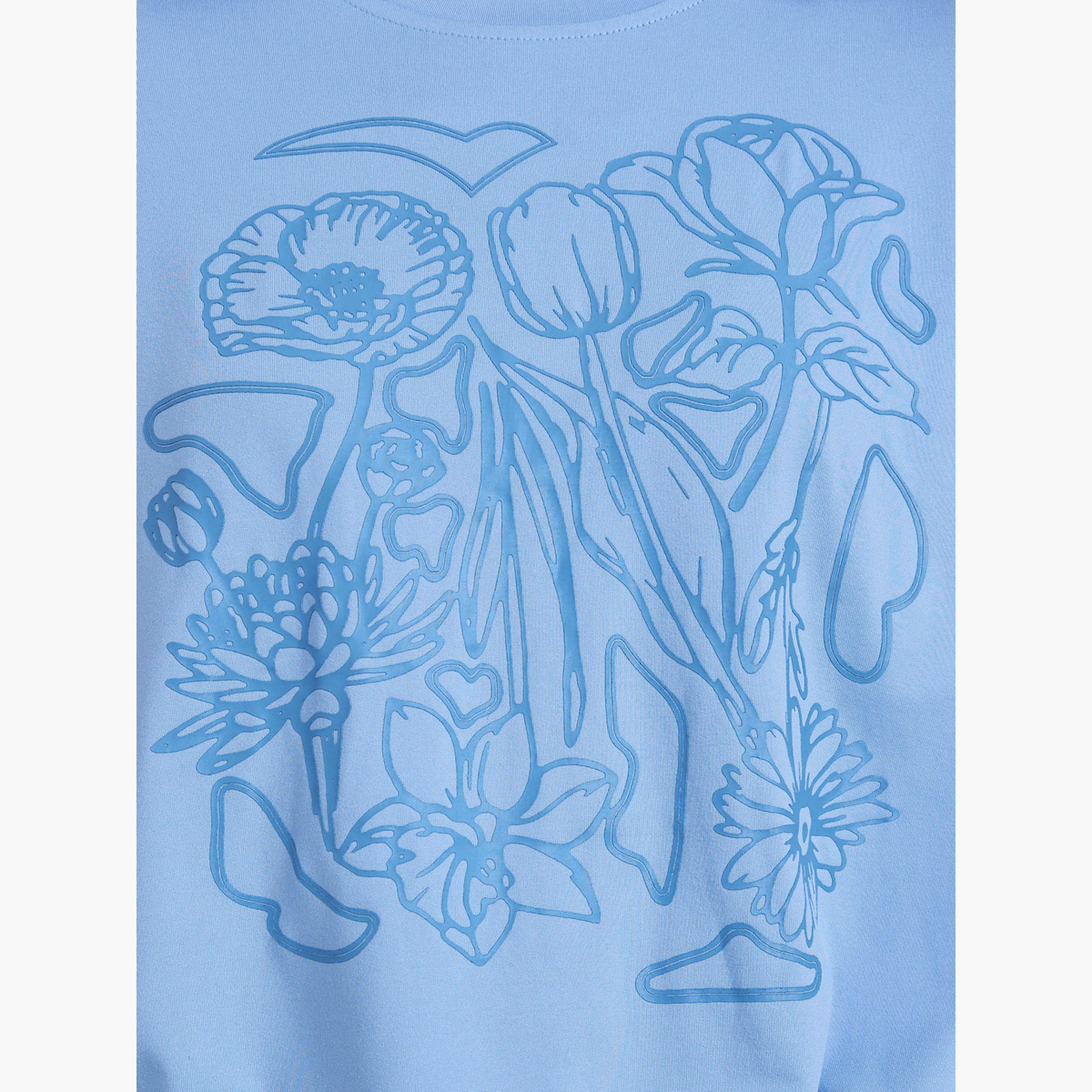 تيشيرت واسع بطبعة زهور جرافيك-women-clothing-tshirts-image-5