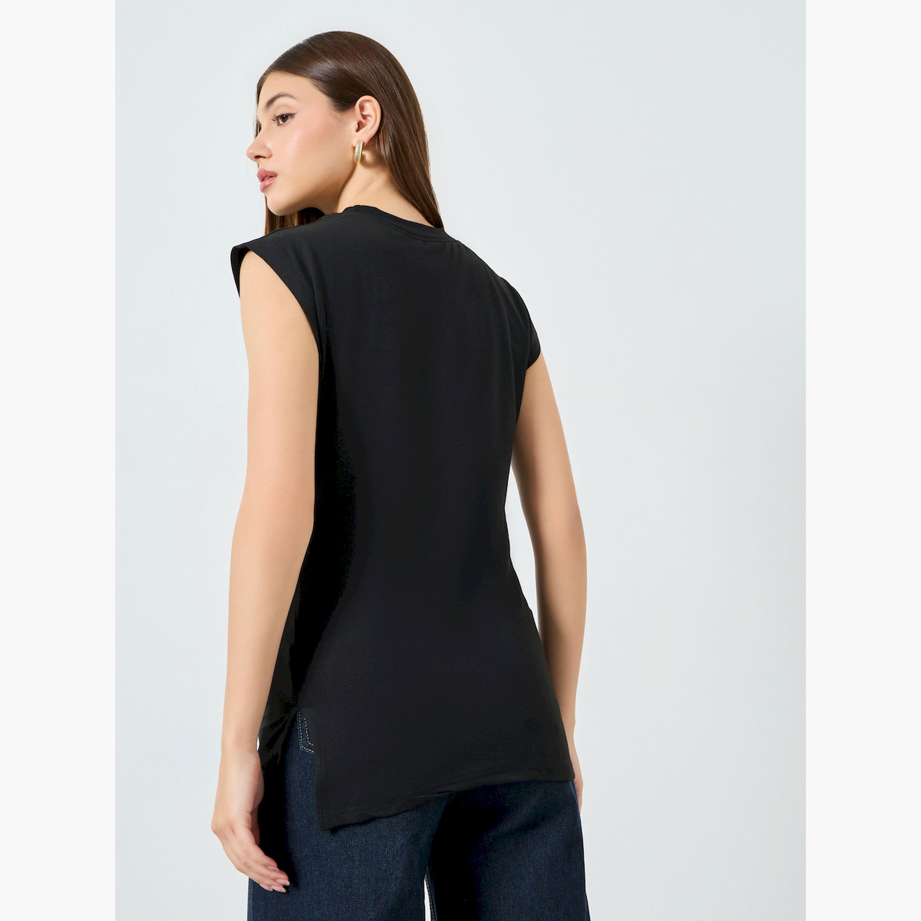 تيشيرت سادة بدون أكمام بفتحة جانبية-women-clothing-tshirts-image-4