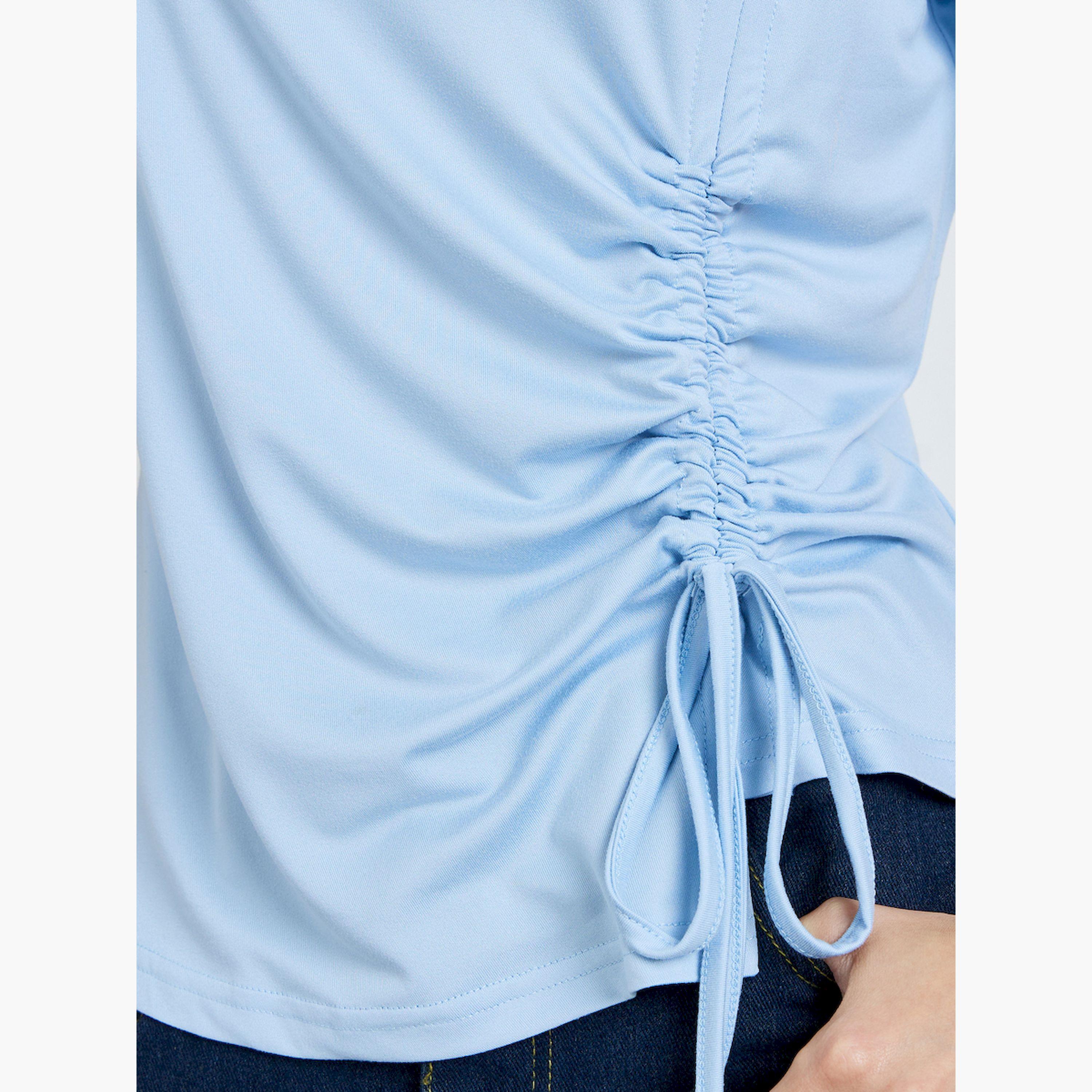تيشيرت محبوك برباط قابل للتعديل-women-clothing-tshirts-image-5