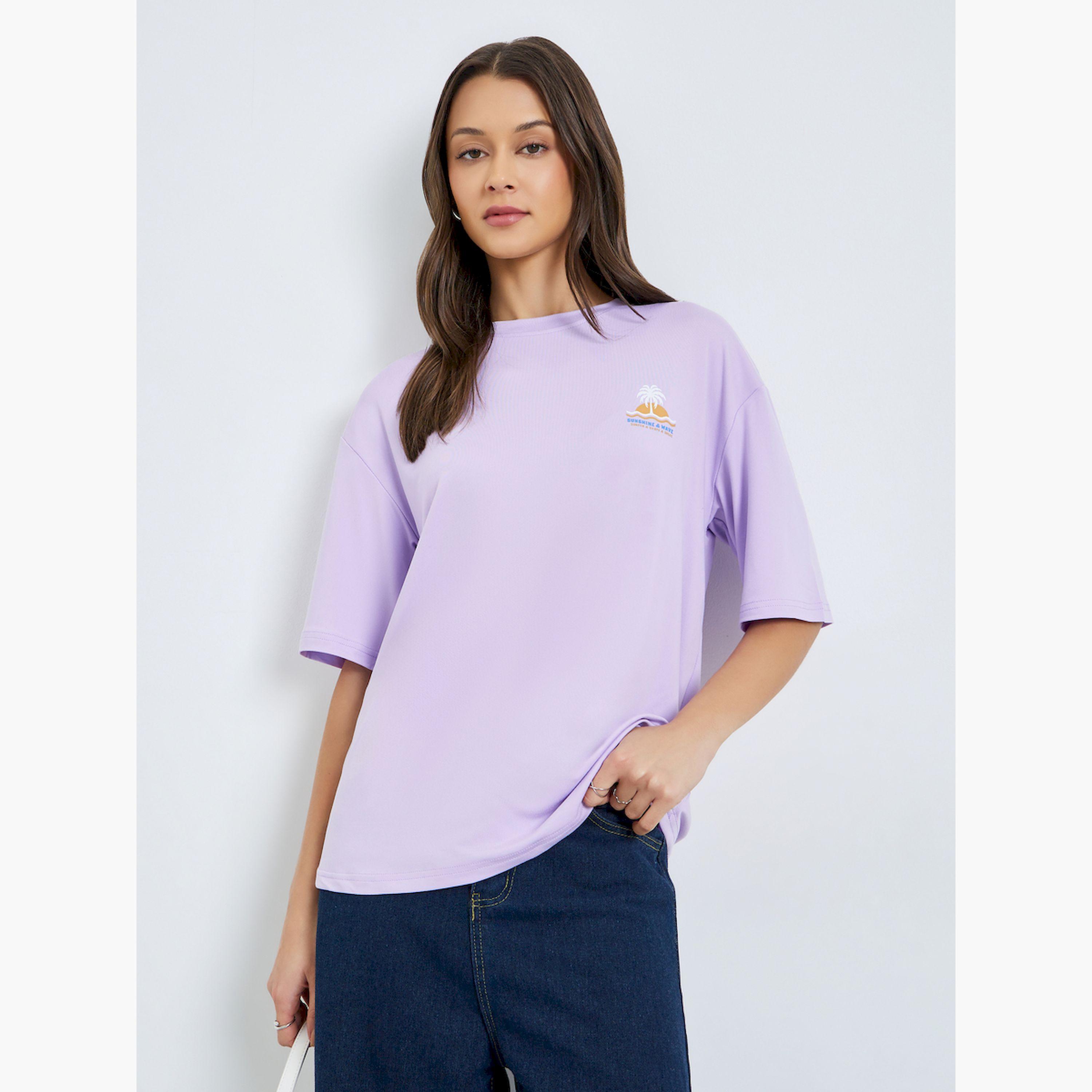 تيشيرت واسع بطبعة جرافيك-women-clothing-tshirts-image-1