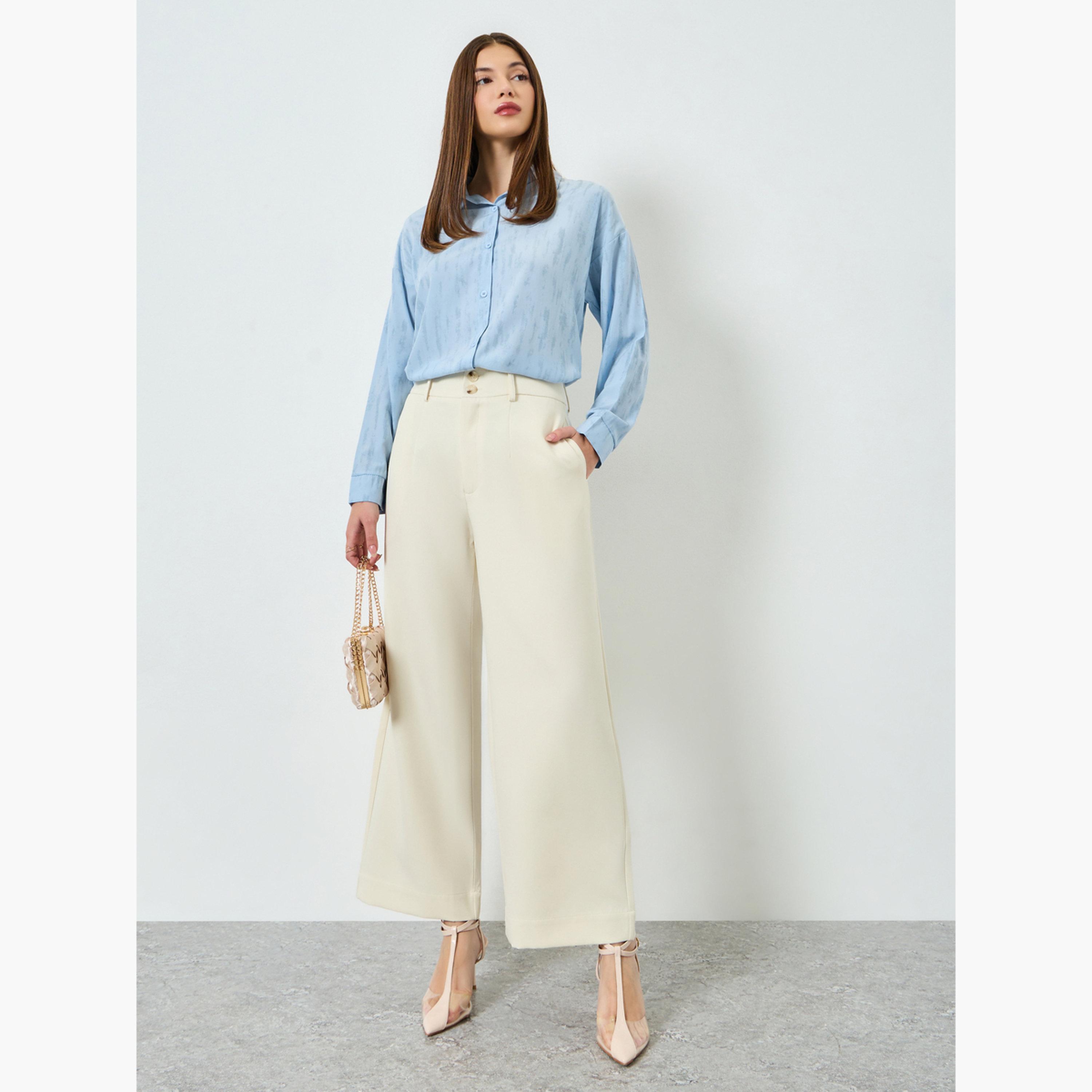 قميص أزرق منسوج بأكمام طويلة وقصة واسعة-women-clothing-shirtsandblouses-shirts-image-2