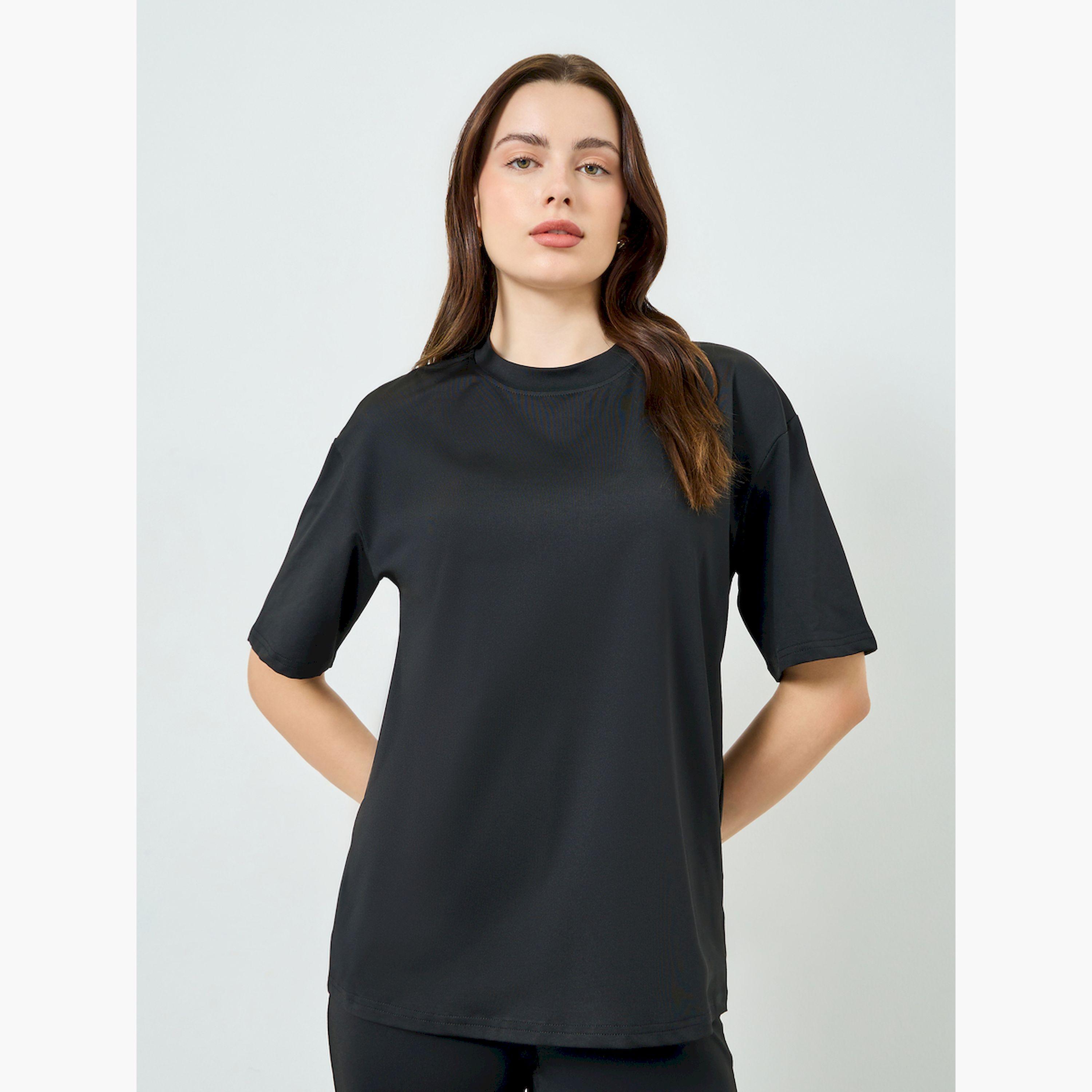 Styli Black Oversized T-Shirt and Leggings Co-ords-women-clothing-coordsets-image-3