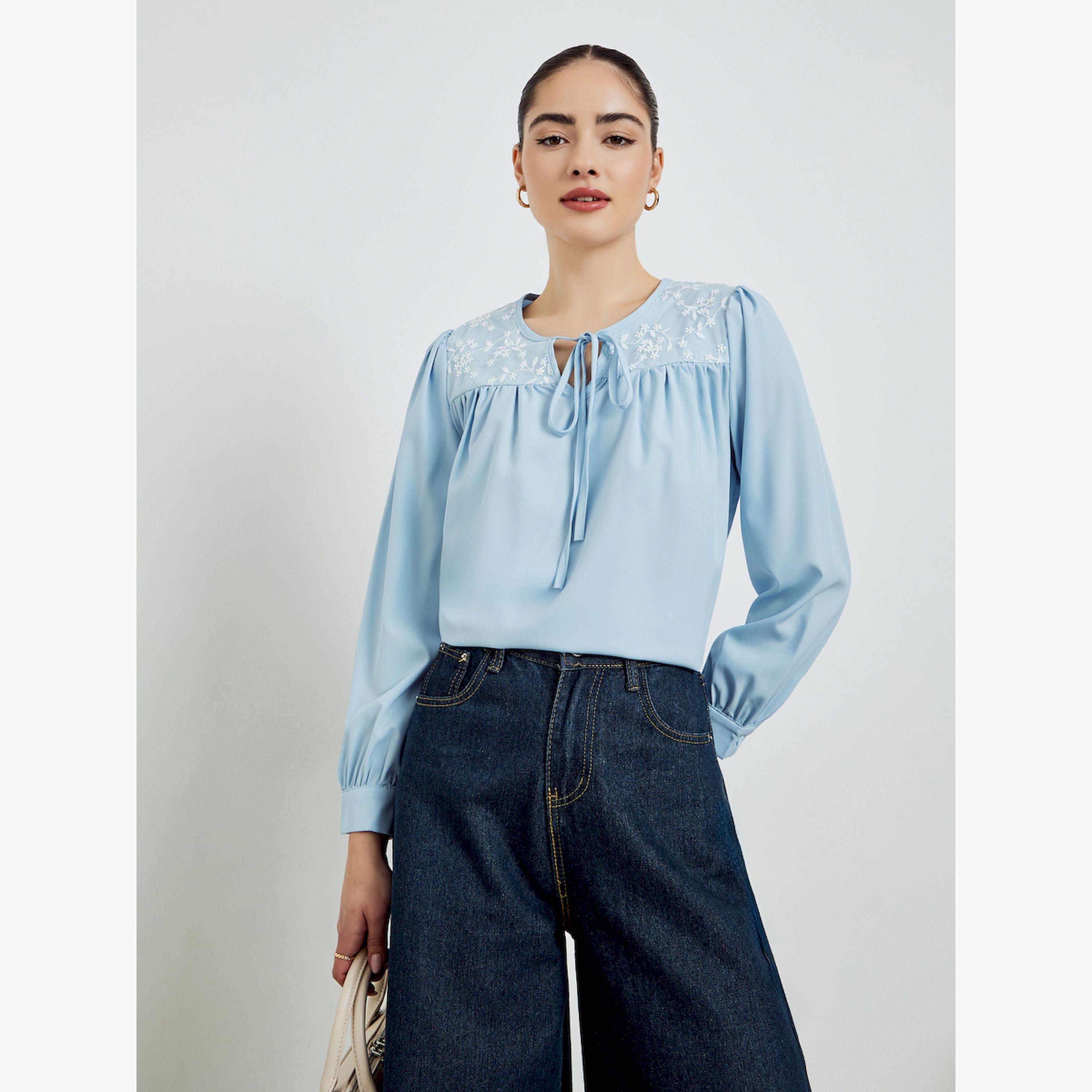 بلوزة مطرزة بأكمام طويلة-women-clothing-shirtsandblouses-blouses-image-3