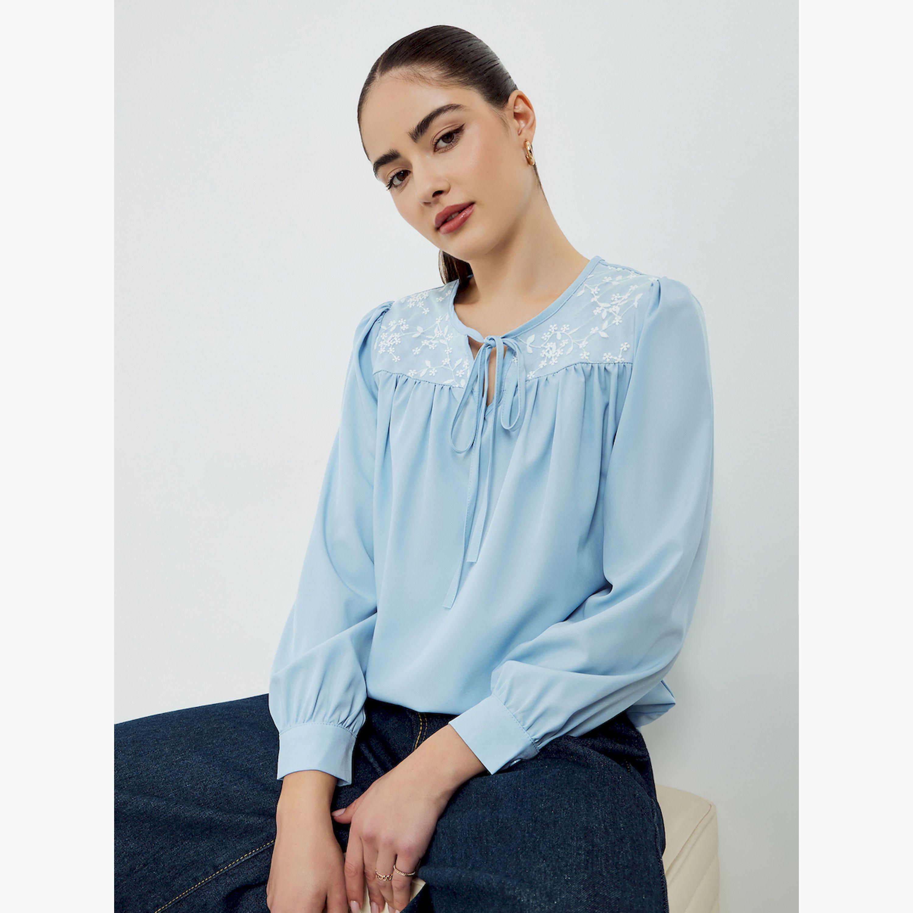 بلوزة مطرزة بأكمام طويلة-women-clothing-shirtsandblouses-blouses-image-4
