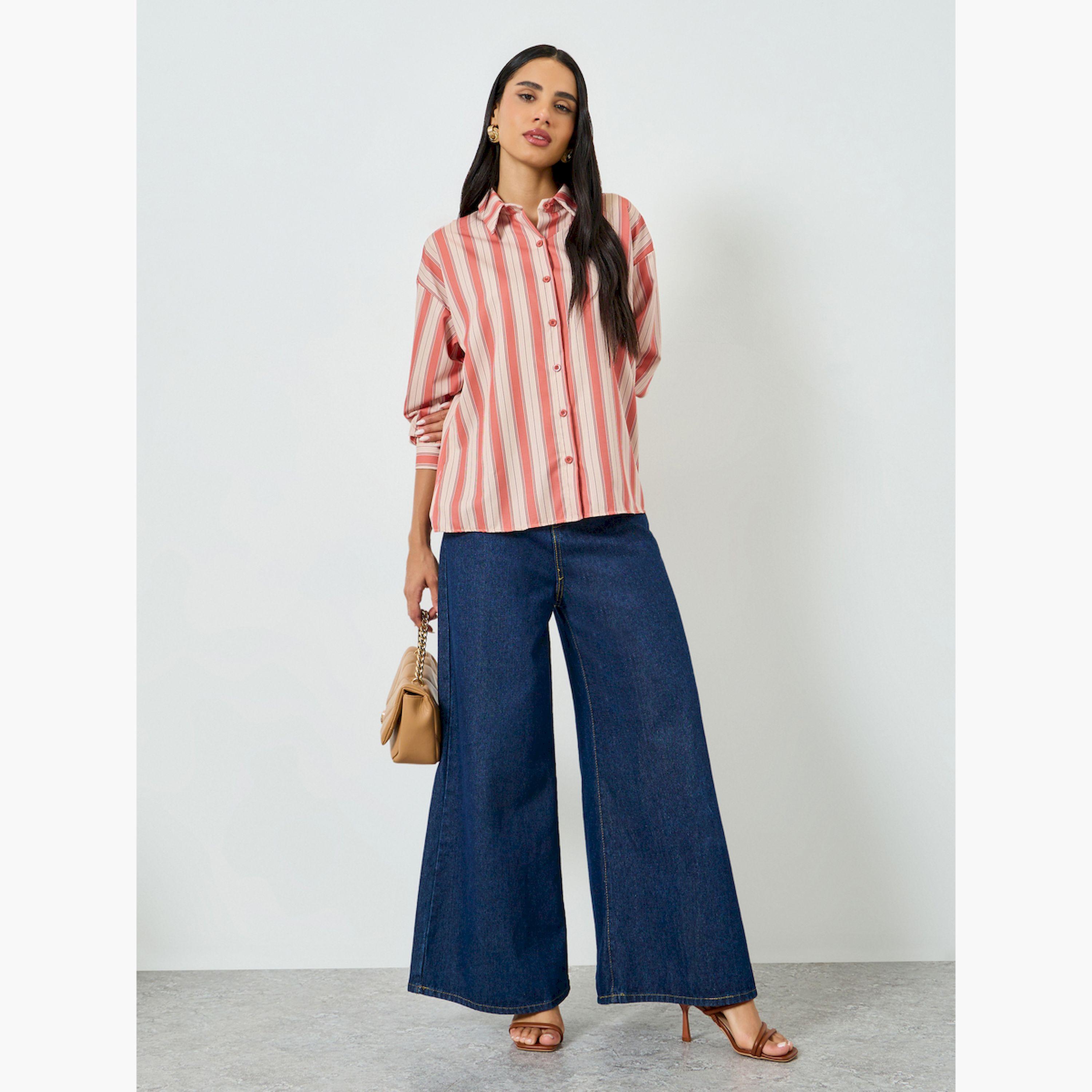Styli Striped Long Sleeve Oversized Shirt-women-clothing-shirtsandblouses-shirts-image-2