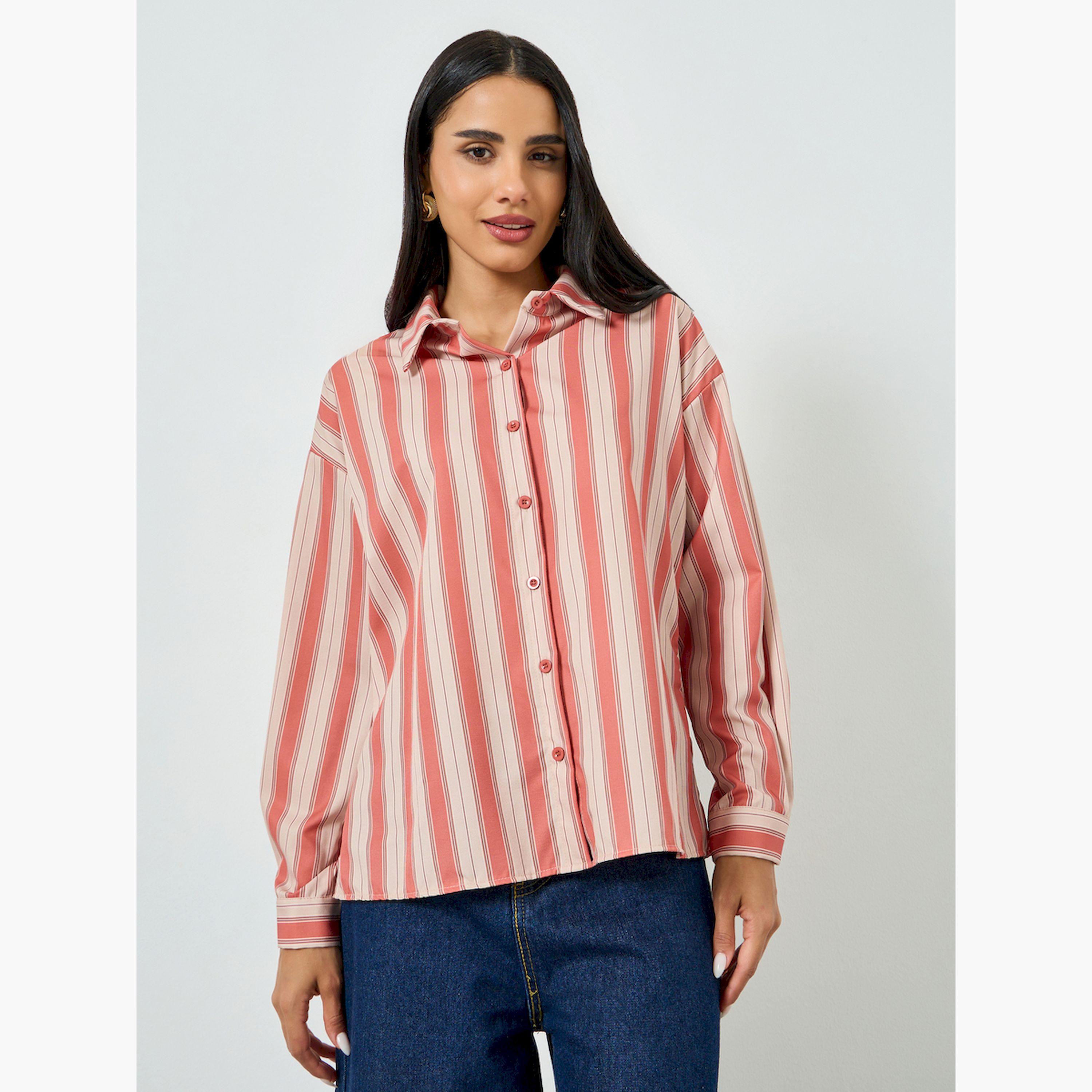 Styli Striped Long Sleeve Oversized Shirt-women-clothing-shirtsandblouses-shirts-image-3