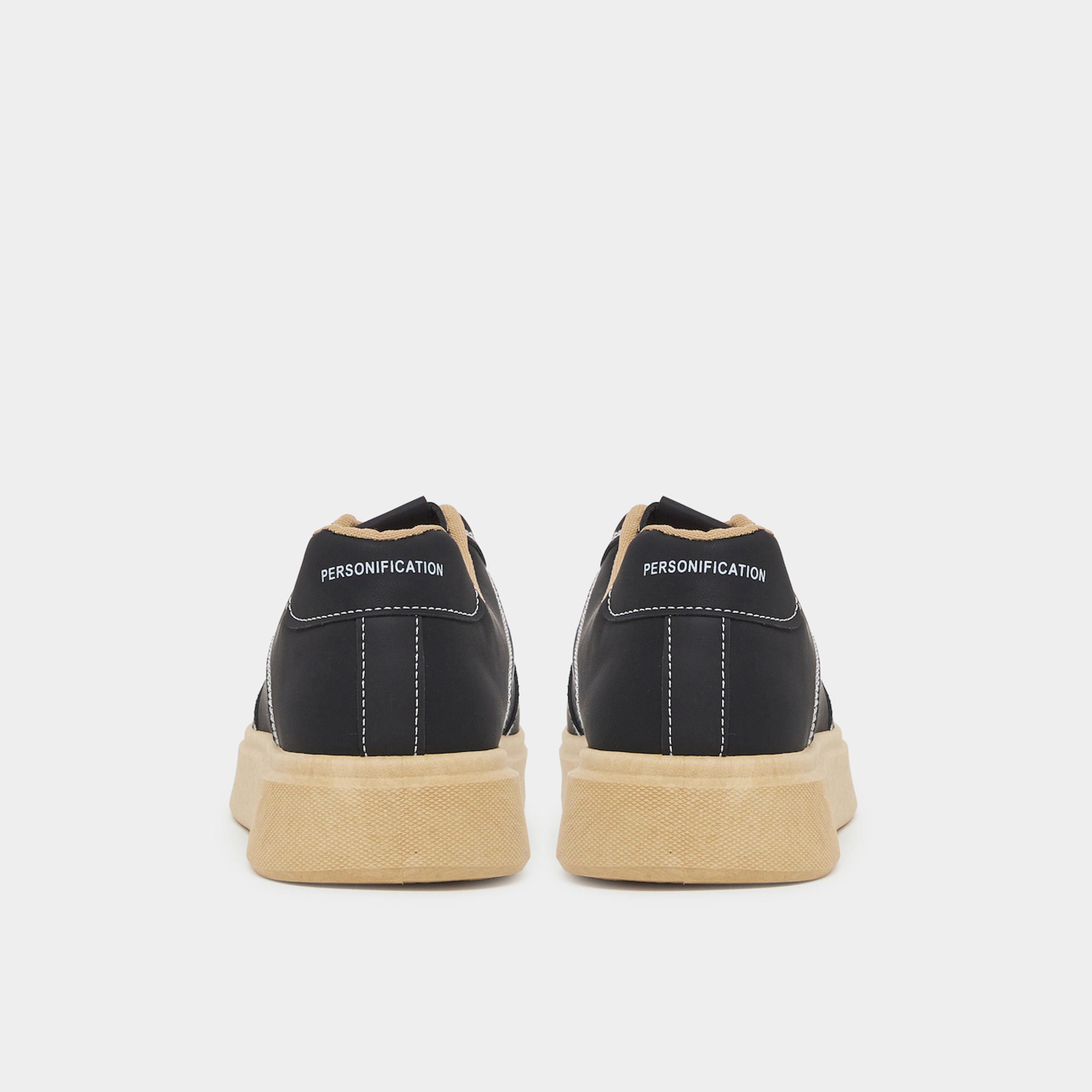 Styli Black Lace Up Classic Court Sneakers-men-shoes-sneakers-image-4