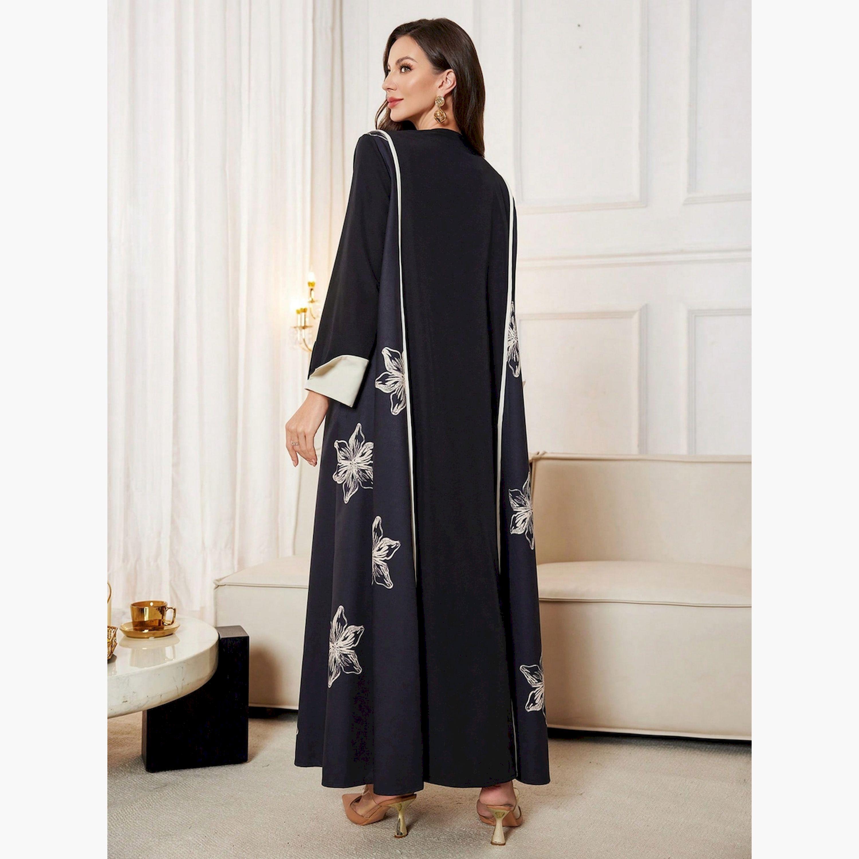 عباية مفتوحة من الأمام بطبعة زهور-women-arabicclothing-abayas-image-3