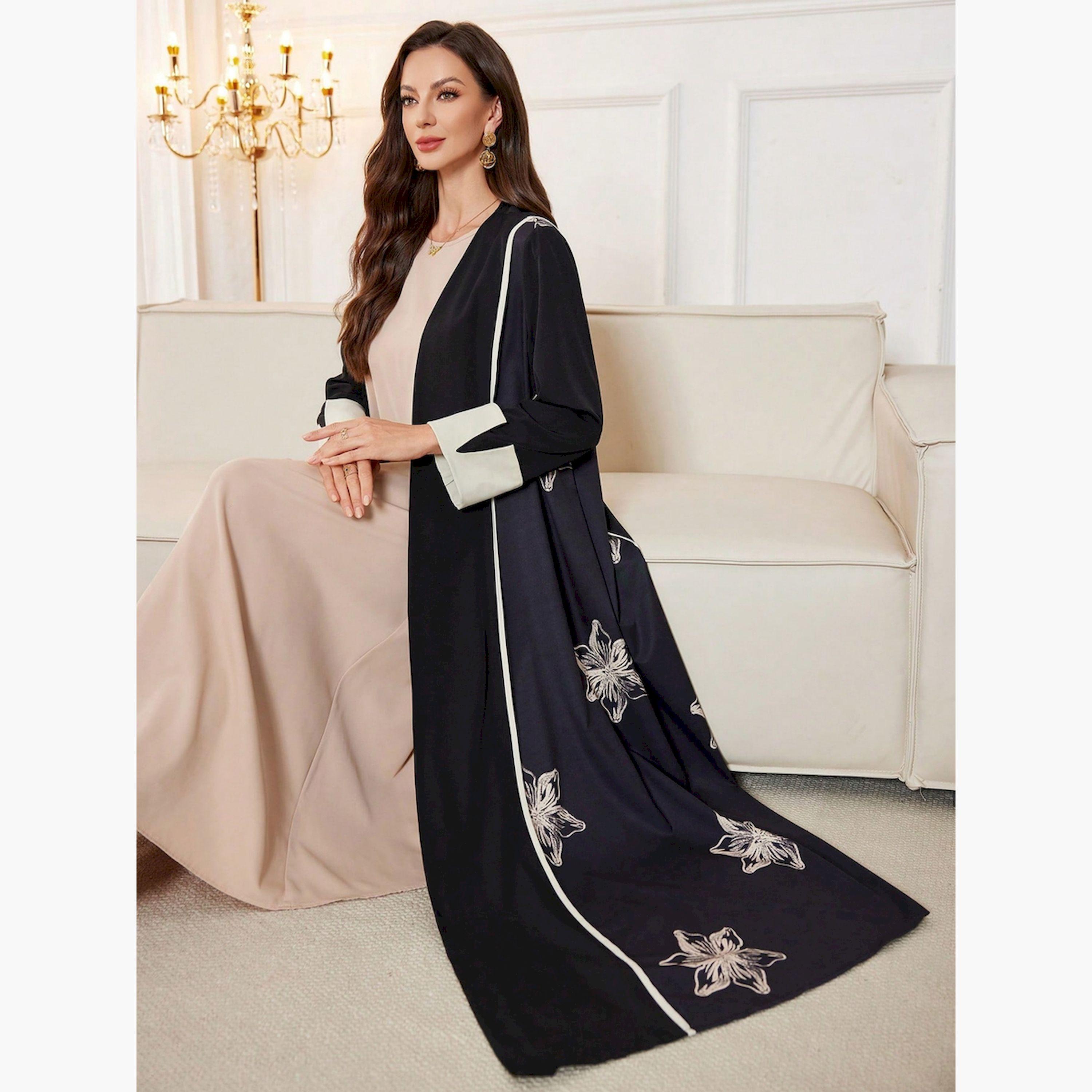 عباية مفتوحة من الأمام بطبعة زهور-women-arabicclothing-abayas-image-5
