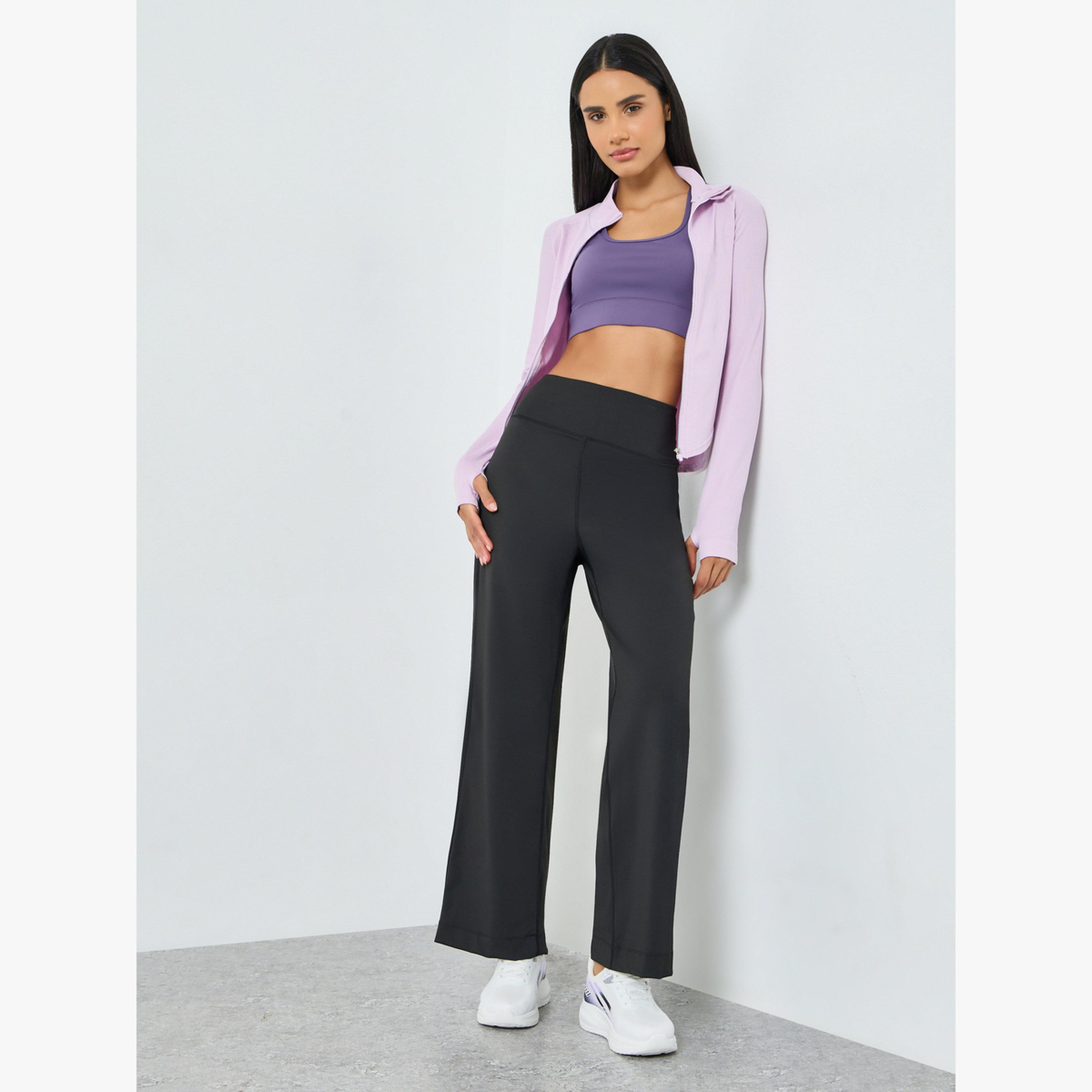 جاكيت بسحاب كامل وحافة منحنية وتفاصيل درزات-women-clothing-sportswearandactivewear-coatsandjackets-jackets-image-2