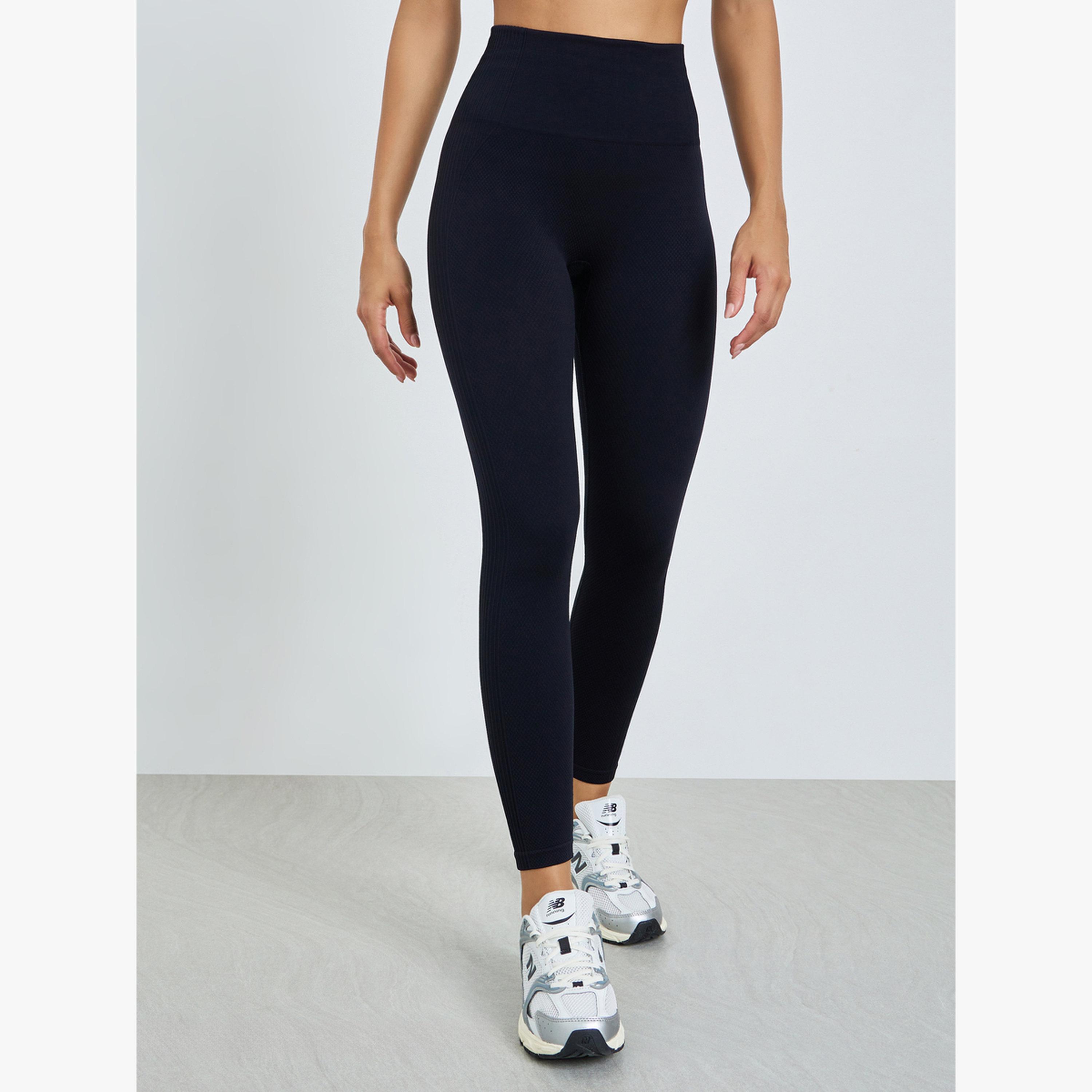 ليقنز بتصميم مضلع وخصر عريض-women-clothing-sportswearandactivewear-bottoms-leggings-image-1