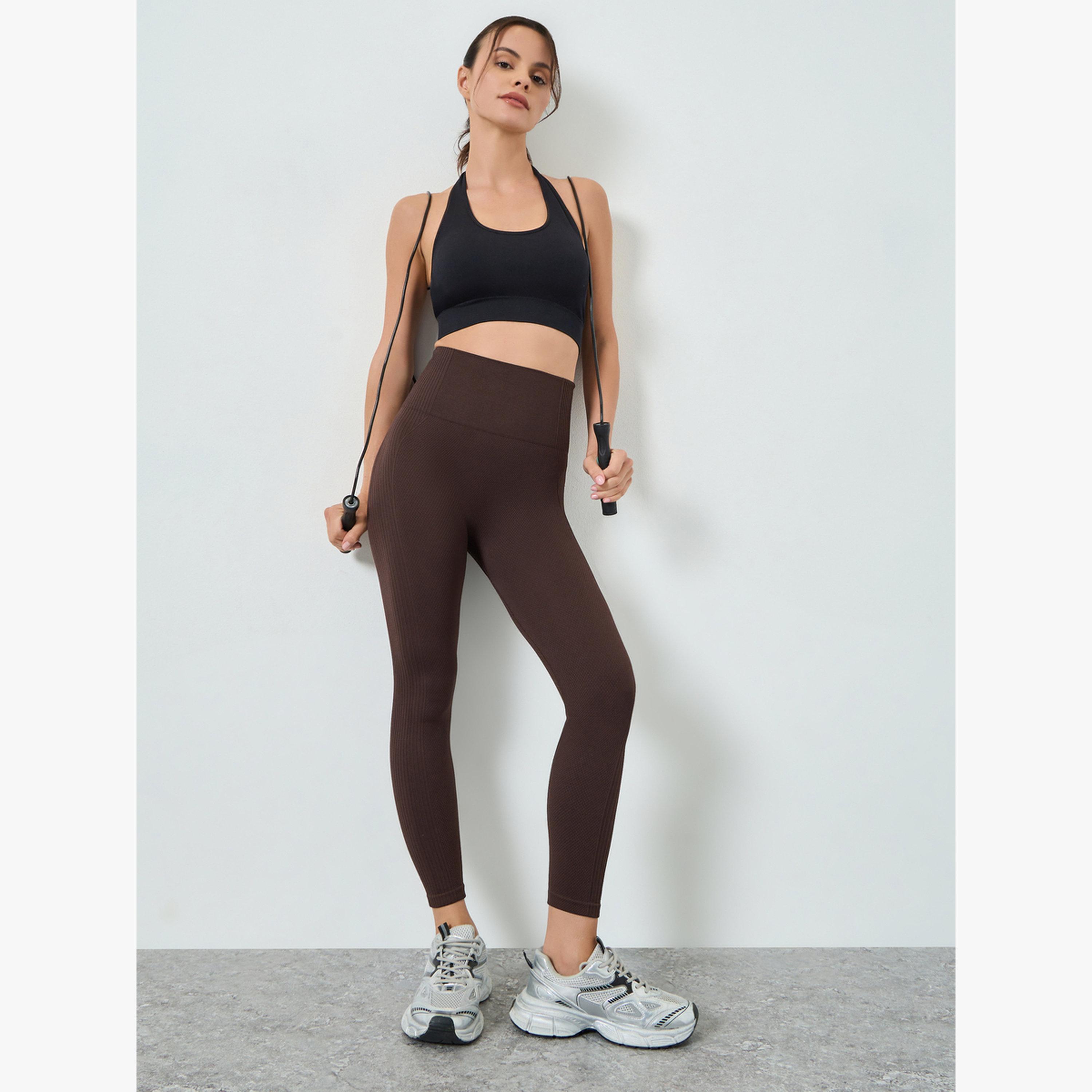 ليقنز بتصميم مضلع وخصر عريض-women-clothing-sportswearandactivewear-bottoms-leggings-image-2