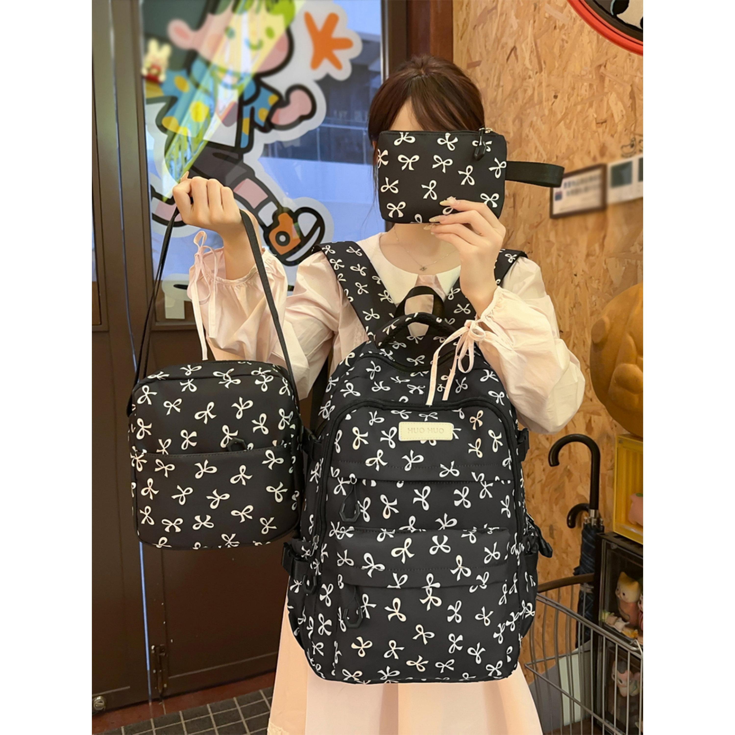 مجموعة من شنطة ظهر وشنطة كتف ومحفظة بطبعة عقدة-women-bagsandwallets-backpacks-image-2