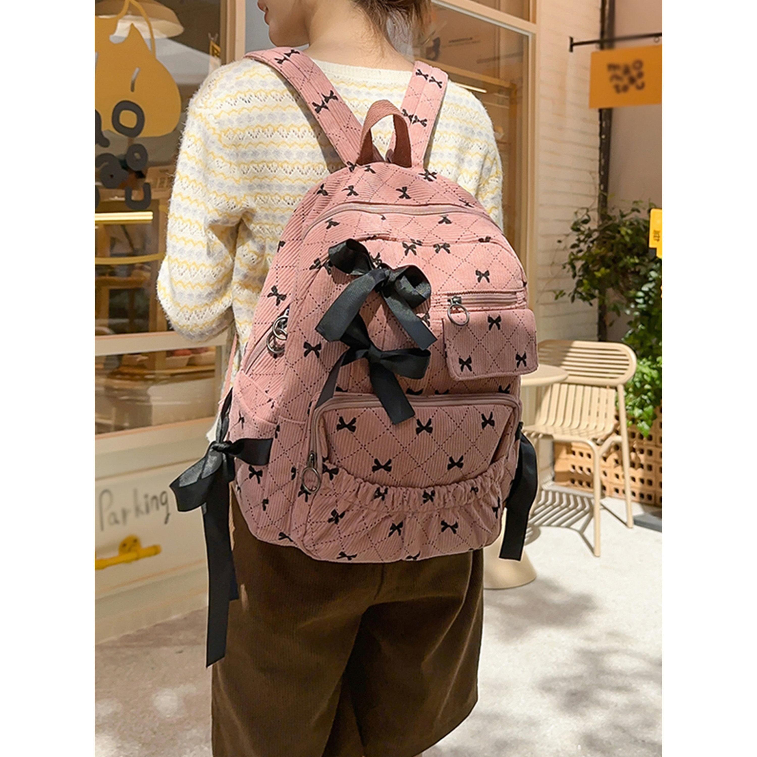 Take Two Bow Print Zip Closure Backpack-women-bagsandwallets-backpacks-image-2