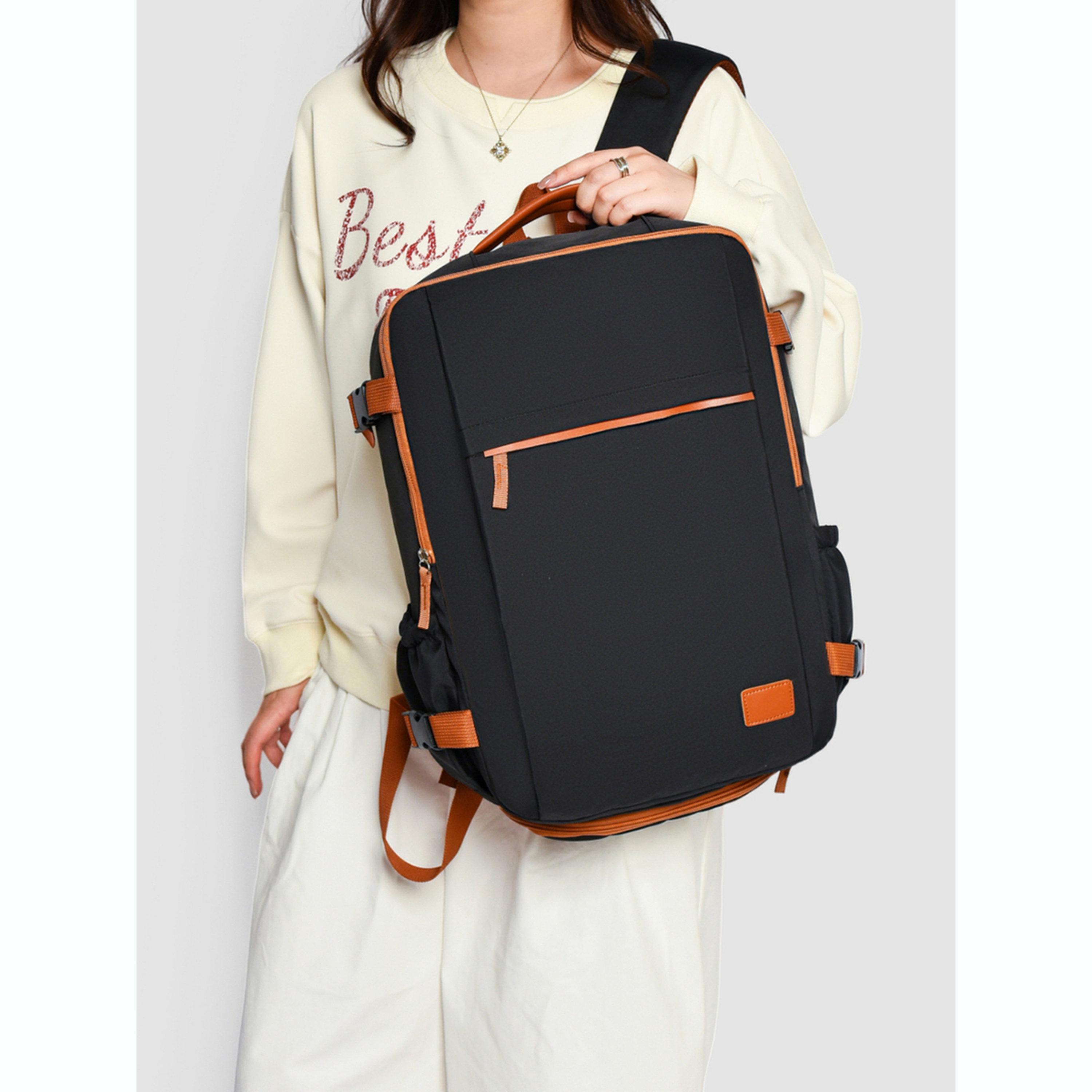 شنطة ظهر بسحاب غلق وتفاصيل متباينة-women-bagsandwallets-backpacks-image-3