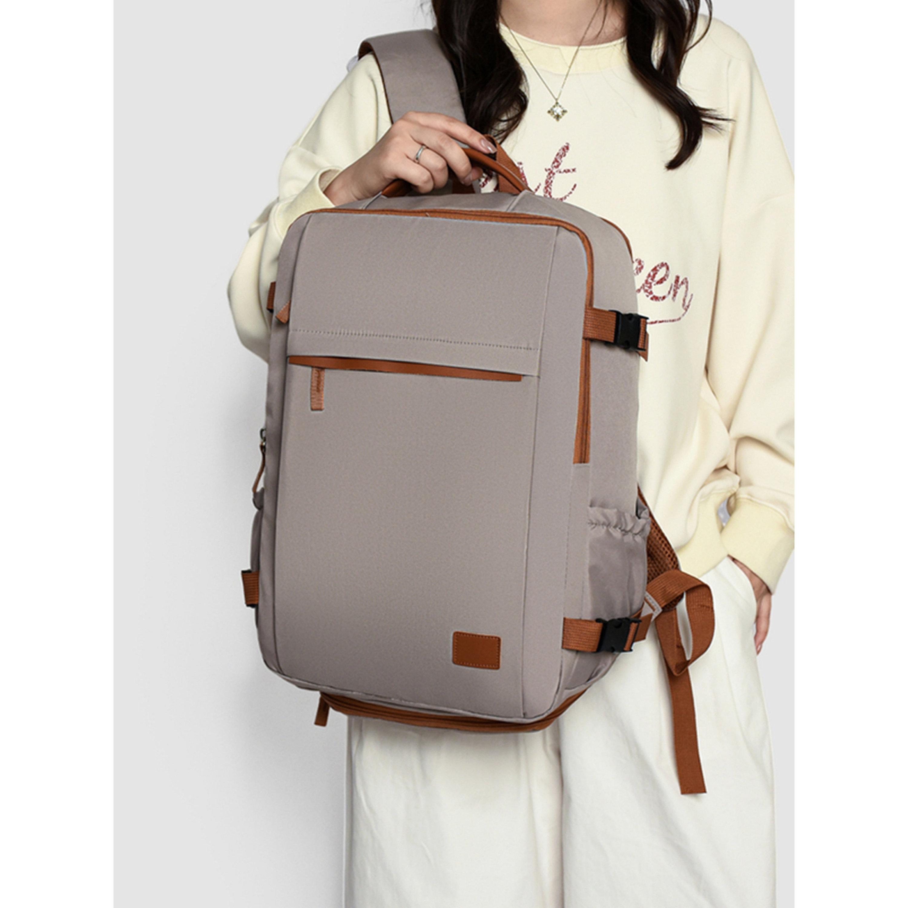 شنطة ظهر بسحاب غلق وتفاصيل متباينة-women-bagsandwallets-backpacks-image-2