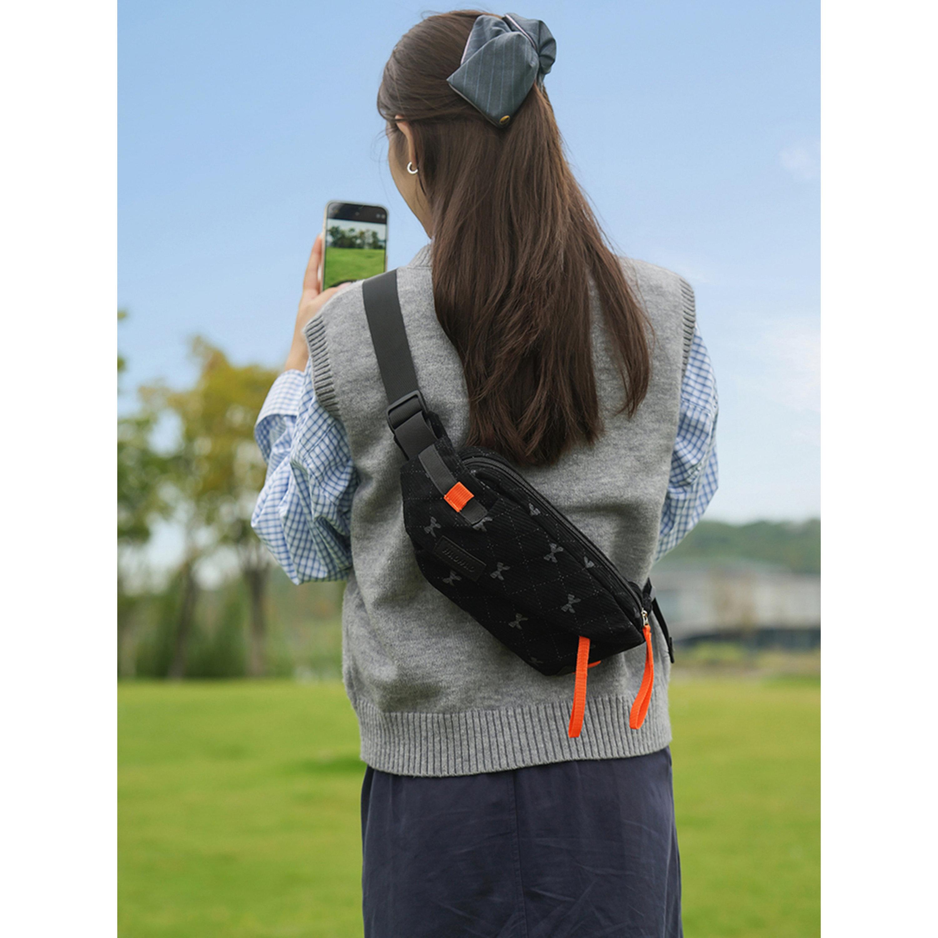 Take Two Black Corduroy Crossbody Bag with Bow Detail-women-bagsandwallets-handbags-image-1