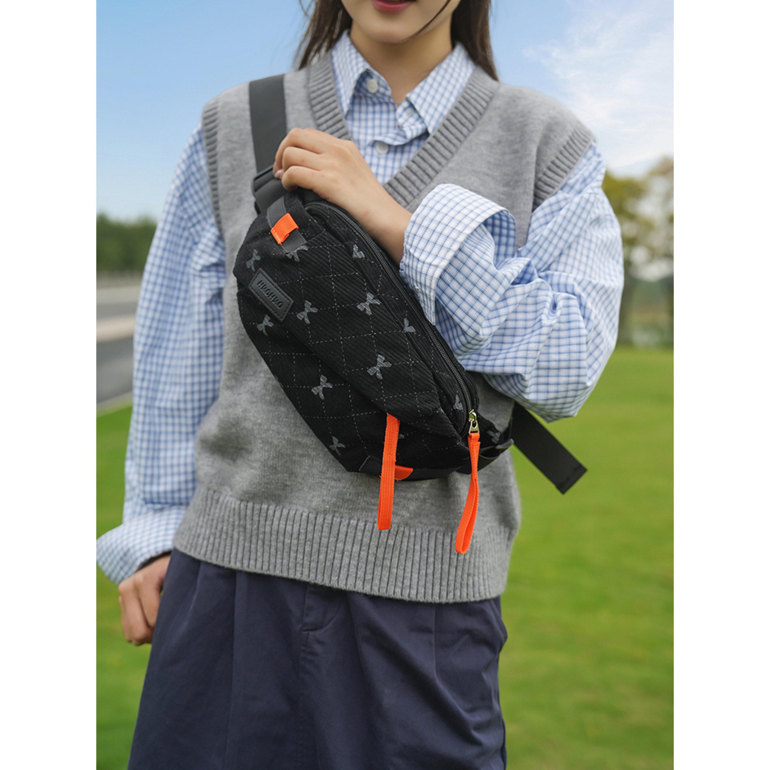 Take Two Black Corduroy Crossbody Bag with Bow Detail-women-bagsandwallets-handbags-image-2