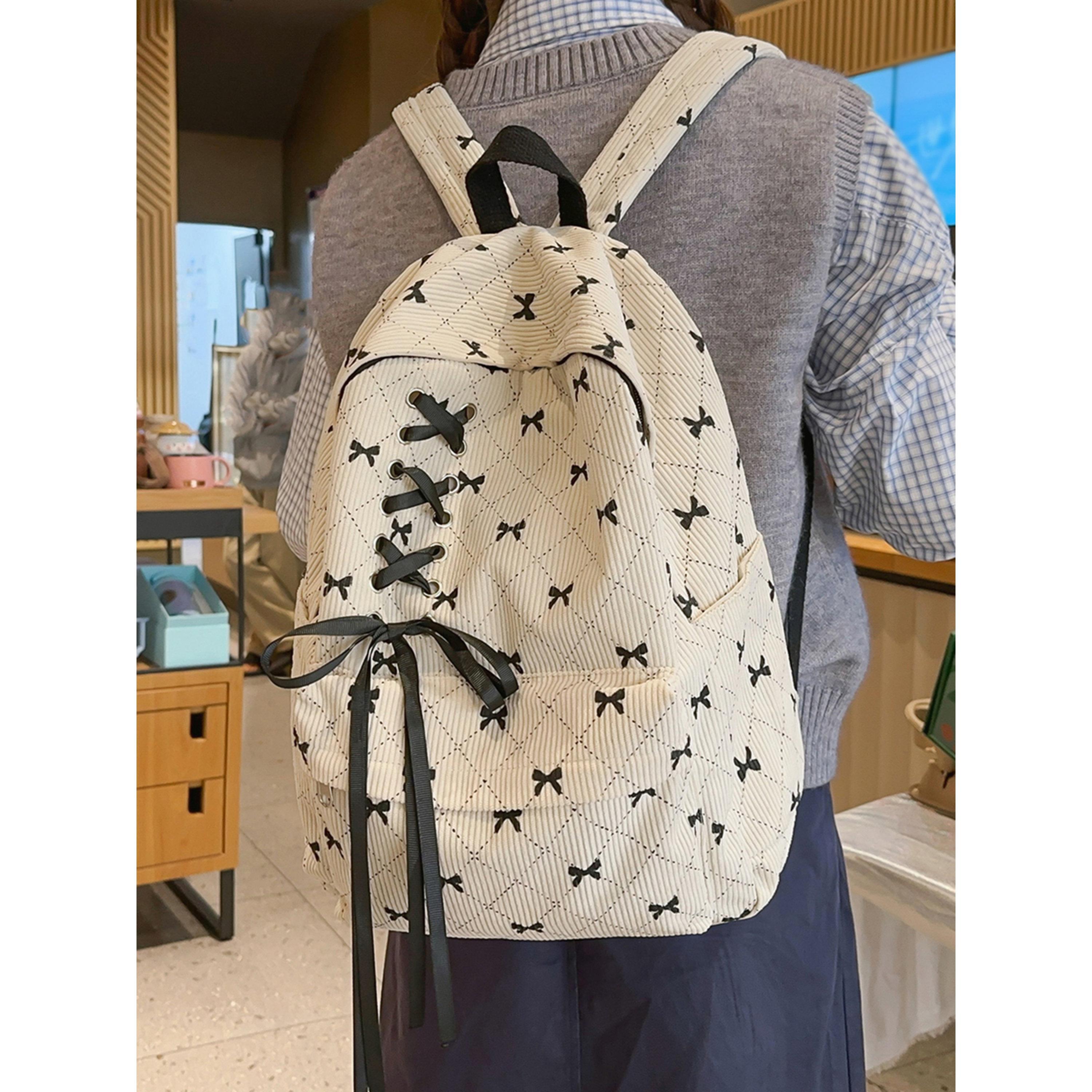 Take Two Bow Print Zip Closure Backpack-women-bagsandwallets-backpacks-image-2