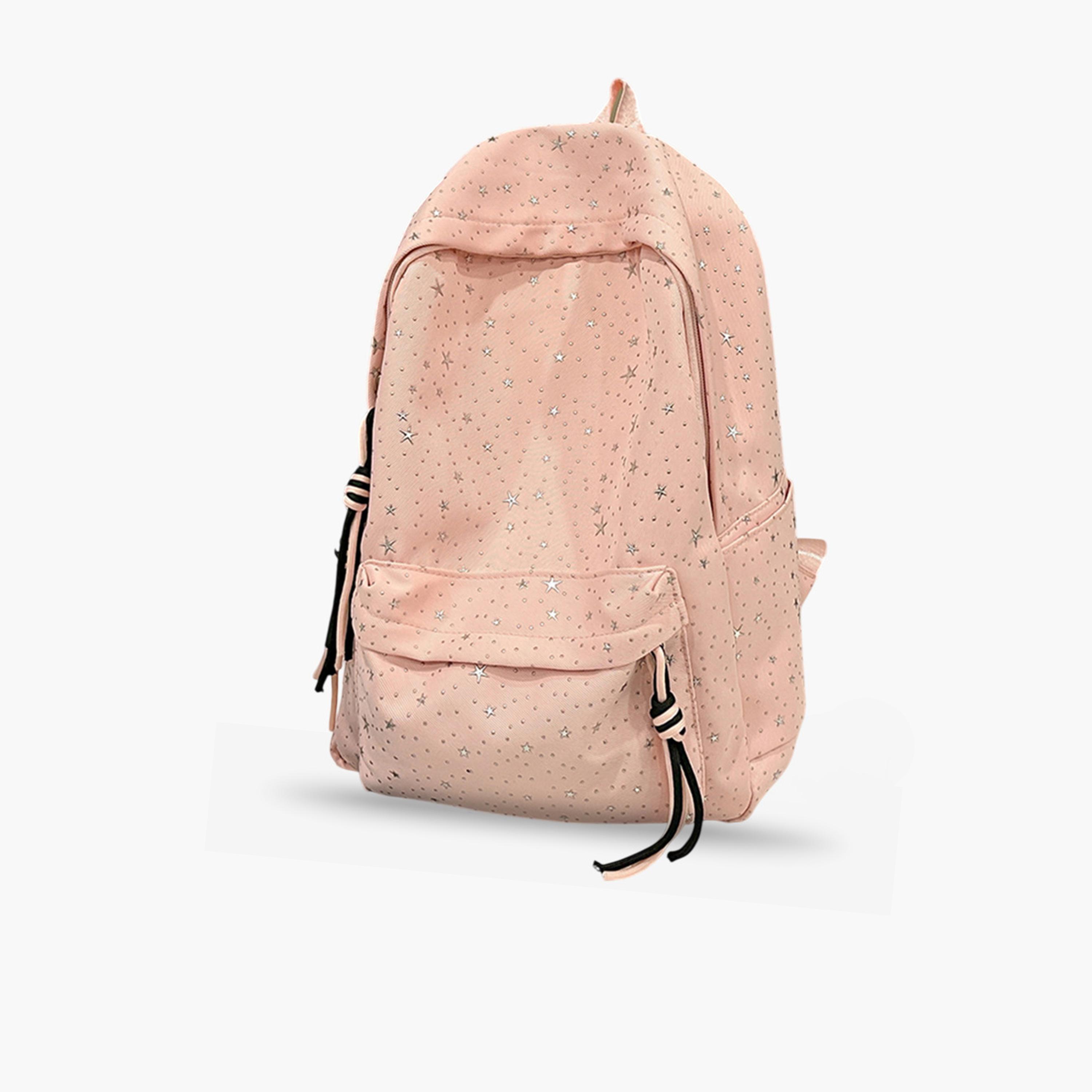 Take Two Pink Embellished Zip Closure Backpack-women-bagsandwallets-backpacks-image-1