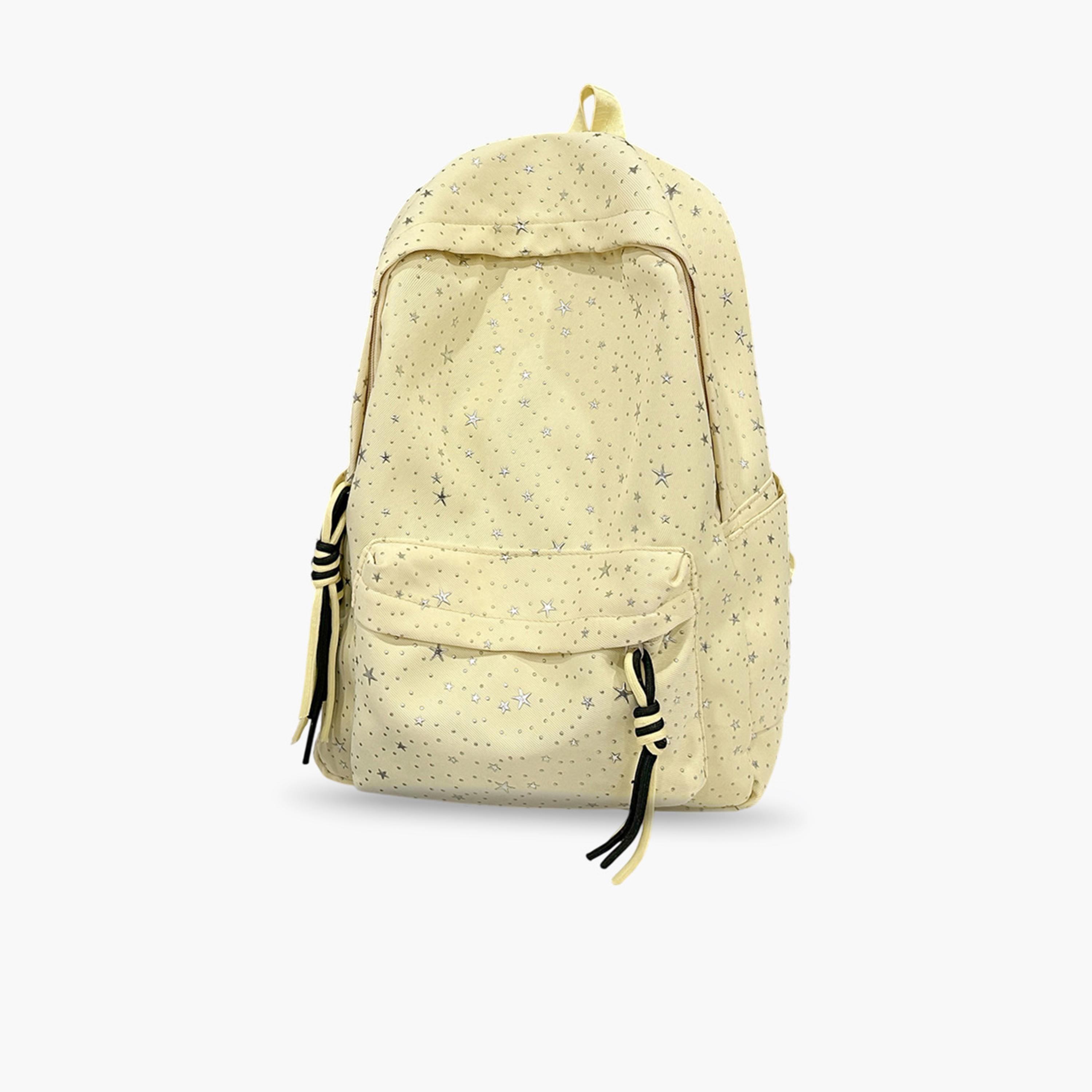 Take Two Yellow Embellished Zip Closure Backpack-women-bagsandwallets-backpacks-image-1