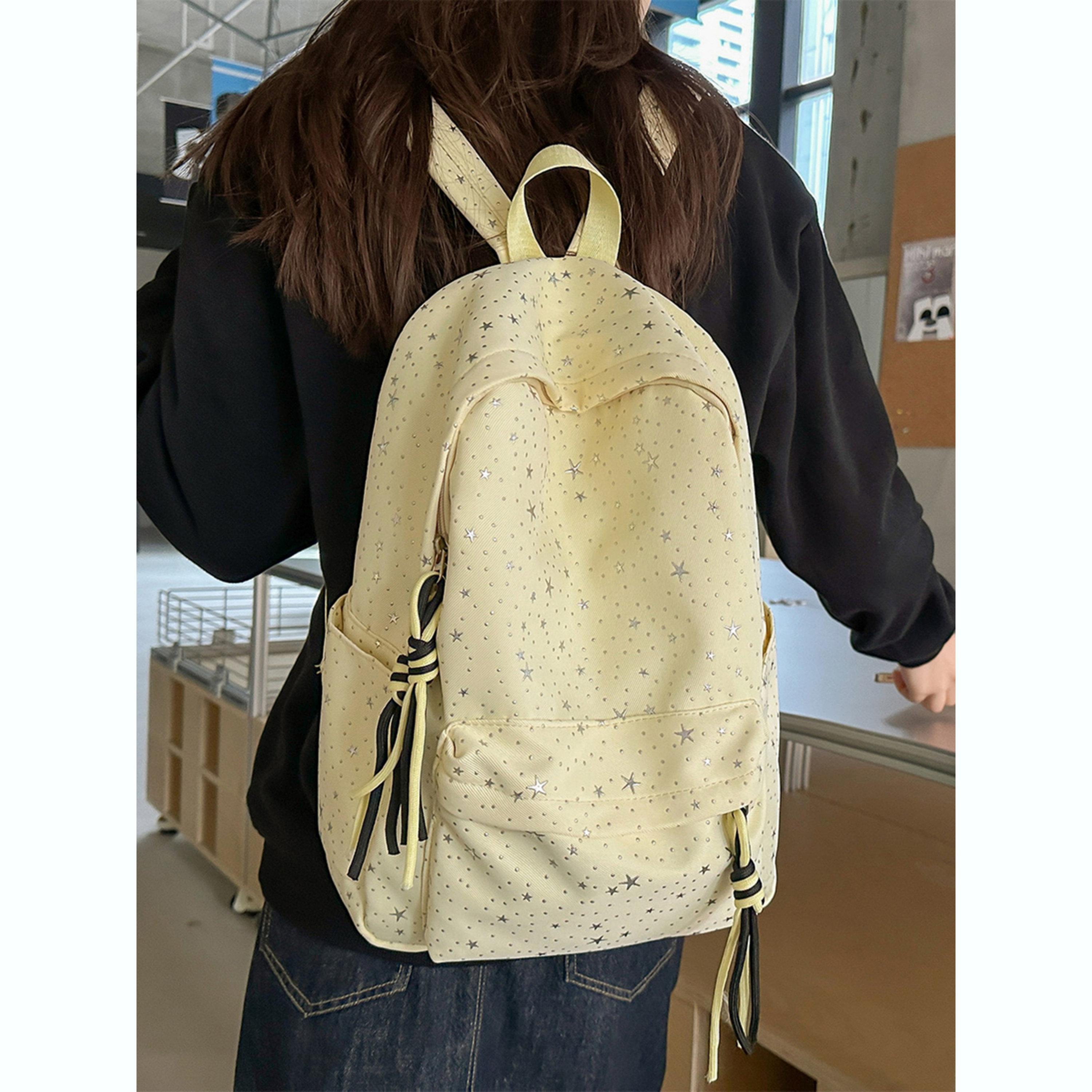 Take Two Yellow Embellished Zip Closure Backpack-women-bagsandwallets-backpacks-image-5