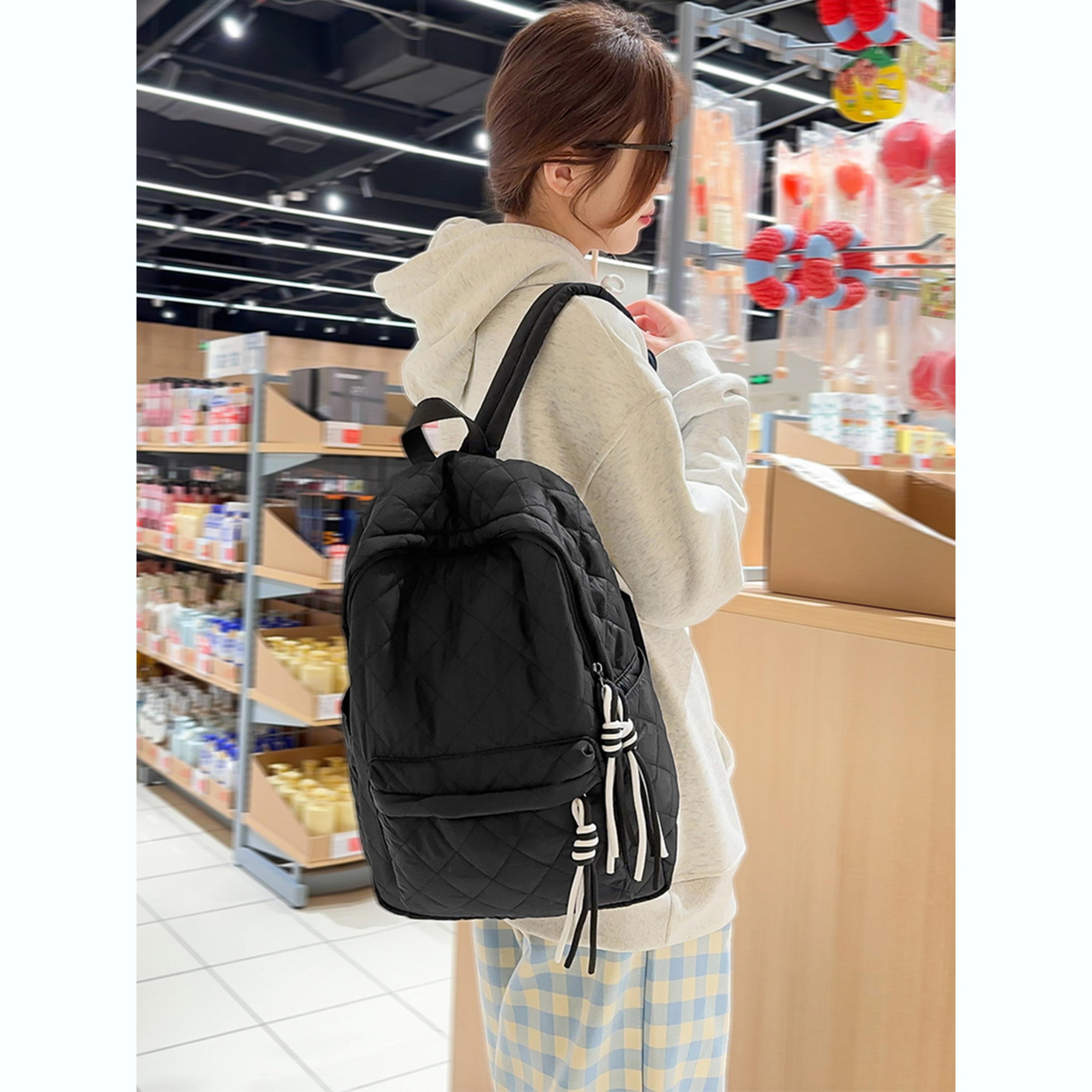 Take Two Black Quilted Zip Closure Backpack-women-bagsandwallets-backpacks-image-2