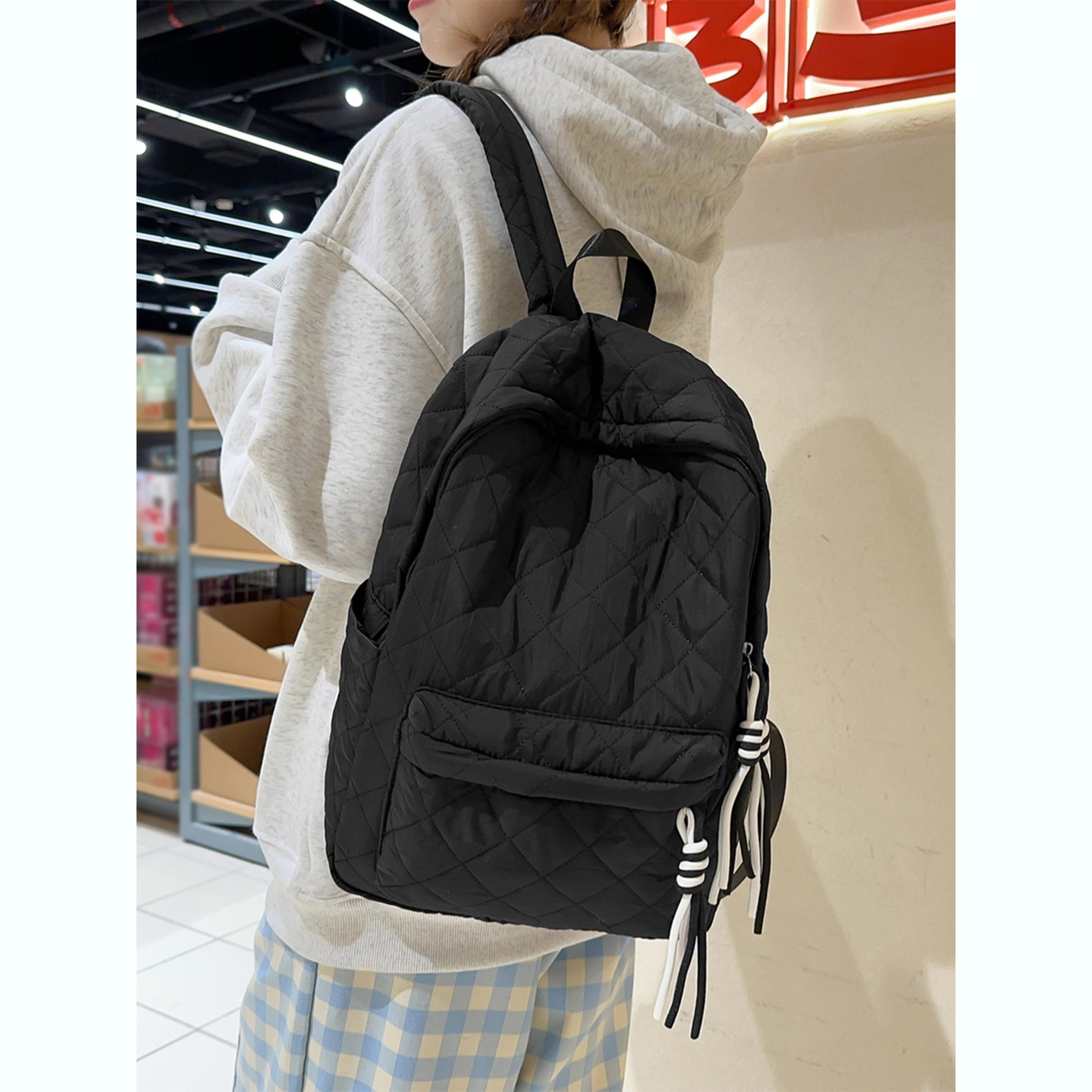 Take Two Black Quilted Zip Closure Backpack-women-bagsandwallets-backpacks-image-3