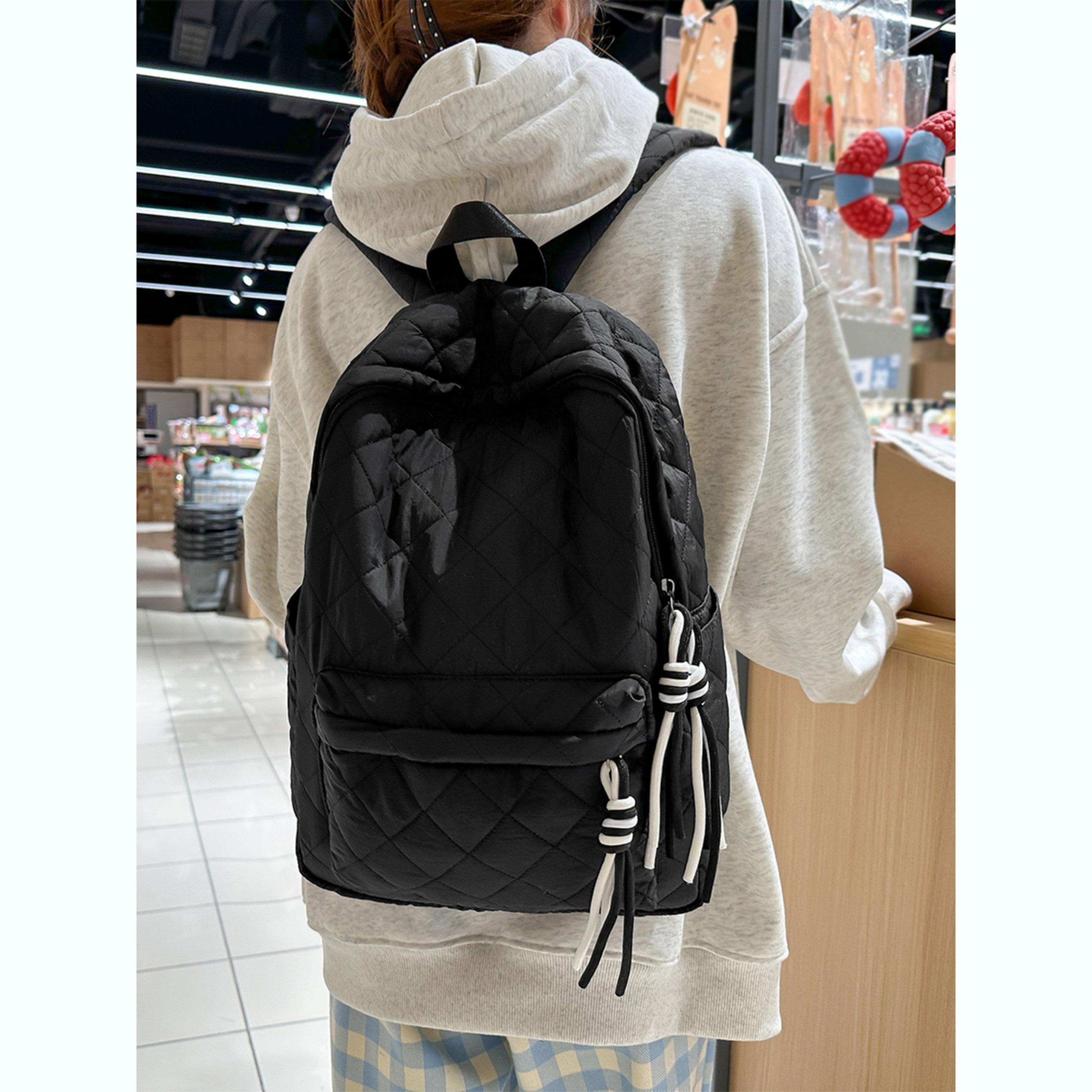 Take Two Black Quilted Zip Closure Backpack-women-bagsandwallets-backpacks-image-4