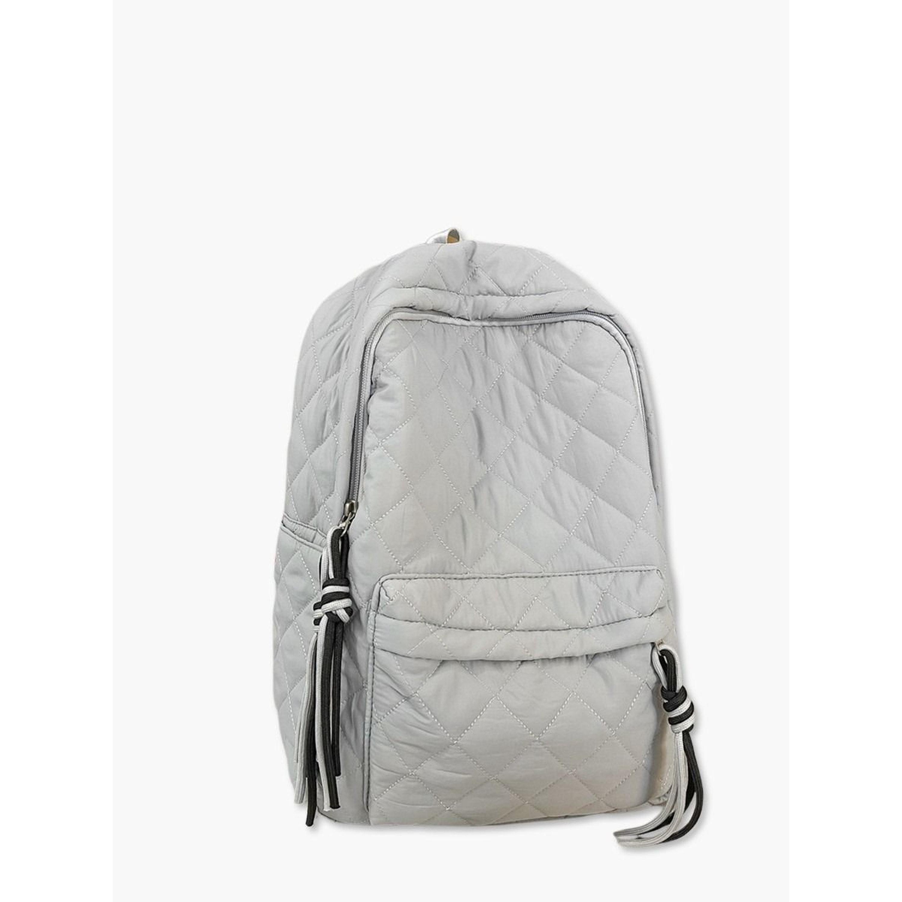 Take Two Grey Quilted Zip Closure Backpack-women-bagsandwallets-backpacks-image-1