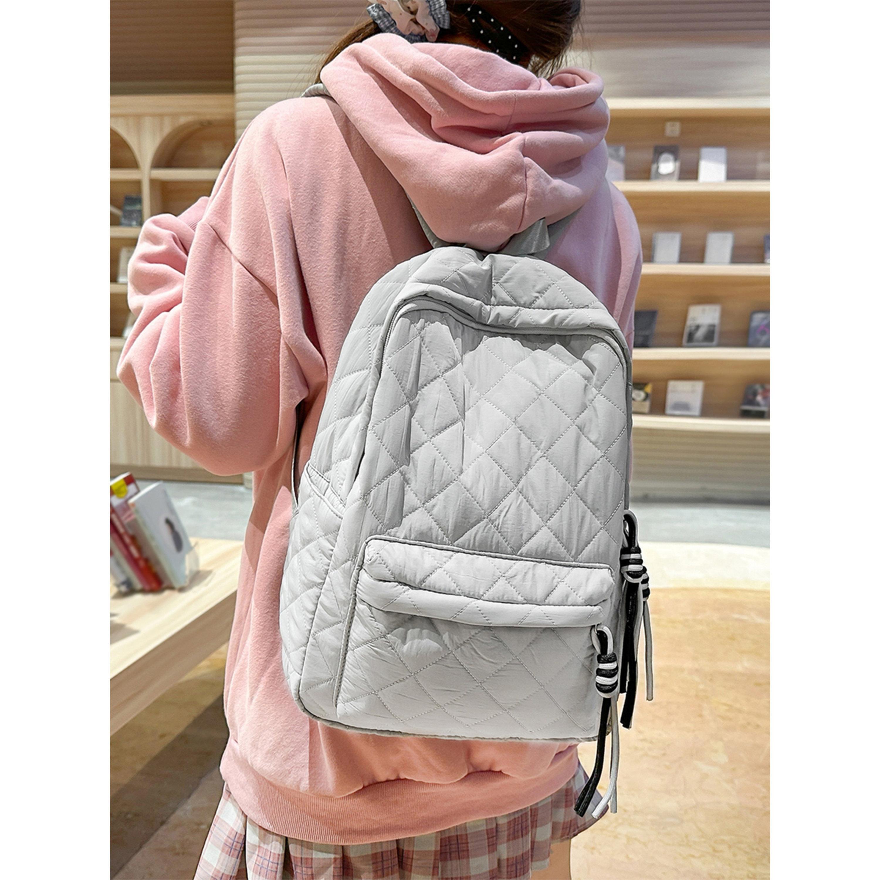 Take Two Grey Quilted Zip Closure Backpack-women-bagsandwallets-backpacks-image-3