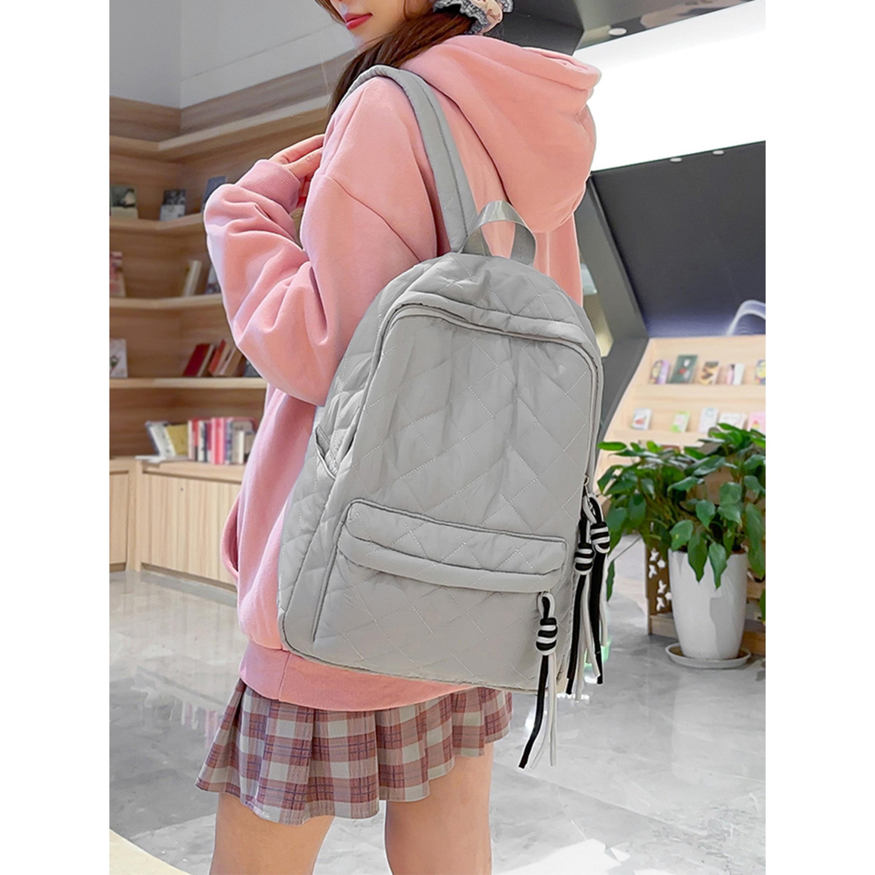 Take Two Grey Quilted Zip Closure Backpack-women-bagsandwallets-backpacks-image-5