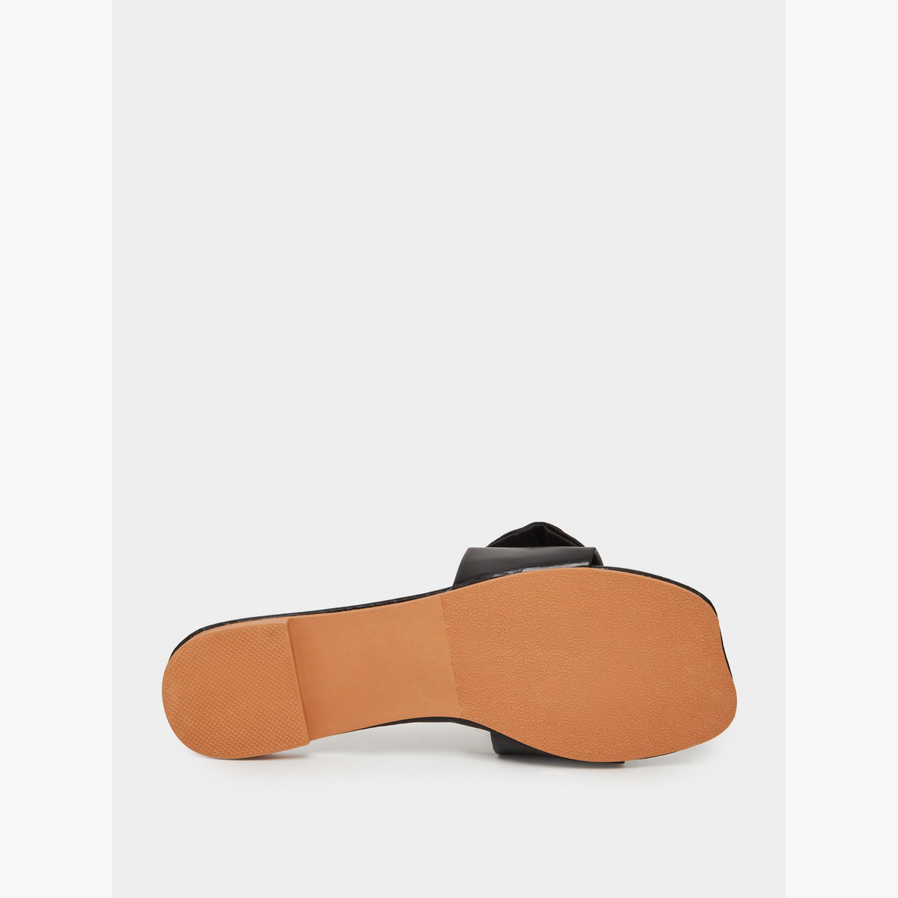 Take Two Black Bow Slip-On Flat Slippers-women-shoes-sandals-flats-image-6