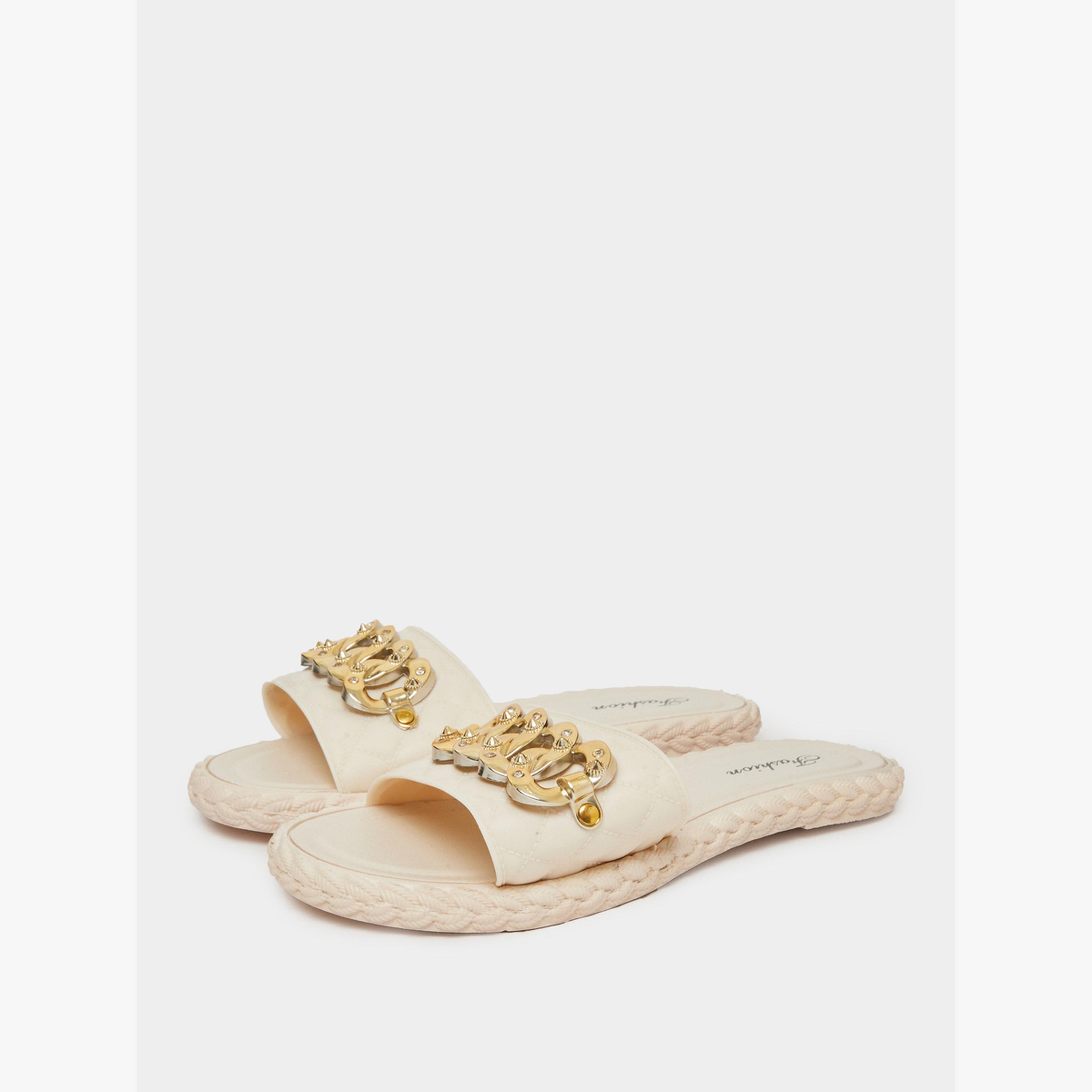 صندل سهل الارتداء بتصميم مبطن-women-shoes-sandals-flats-image-1