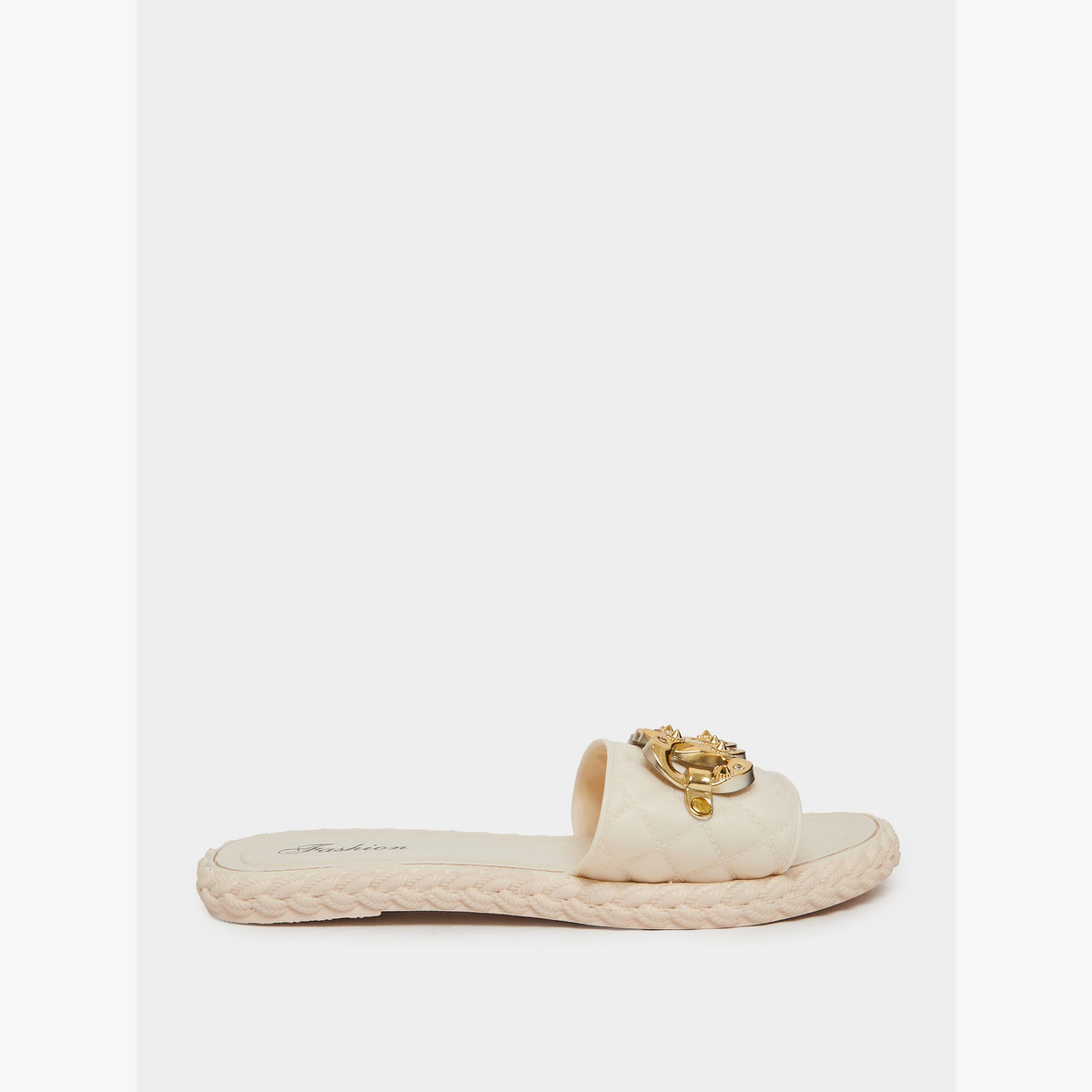 صندل سهل الارتداء بتصميم مبطن-women-shoes-sandals-flats-image-2