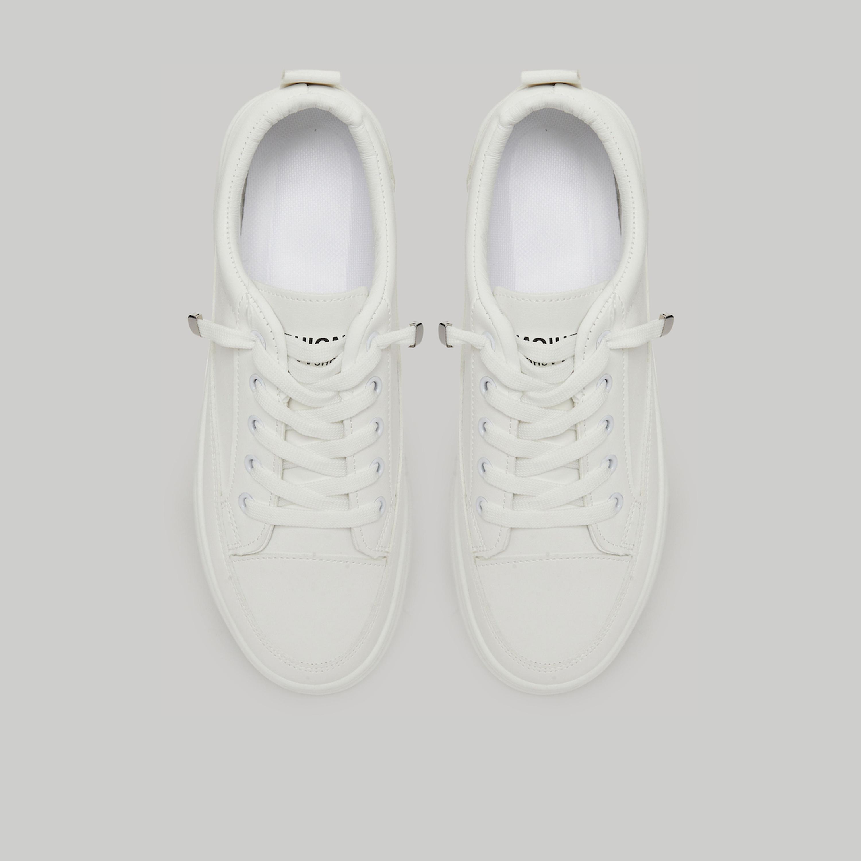 Take Two White Chunky Sole Lace-Up Sneakers-women-shoes-sneakers-image-3