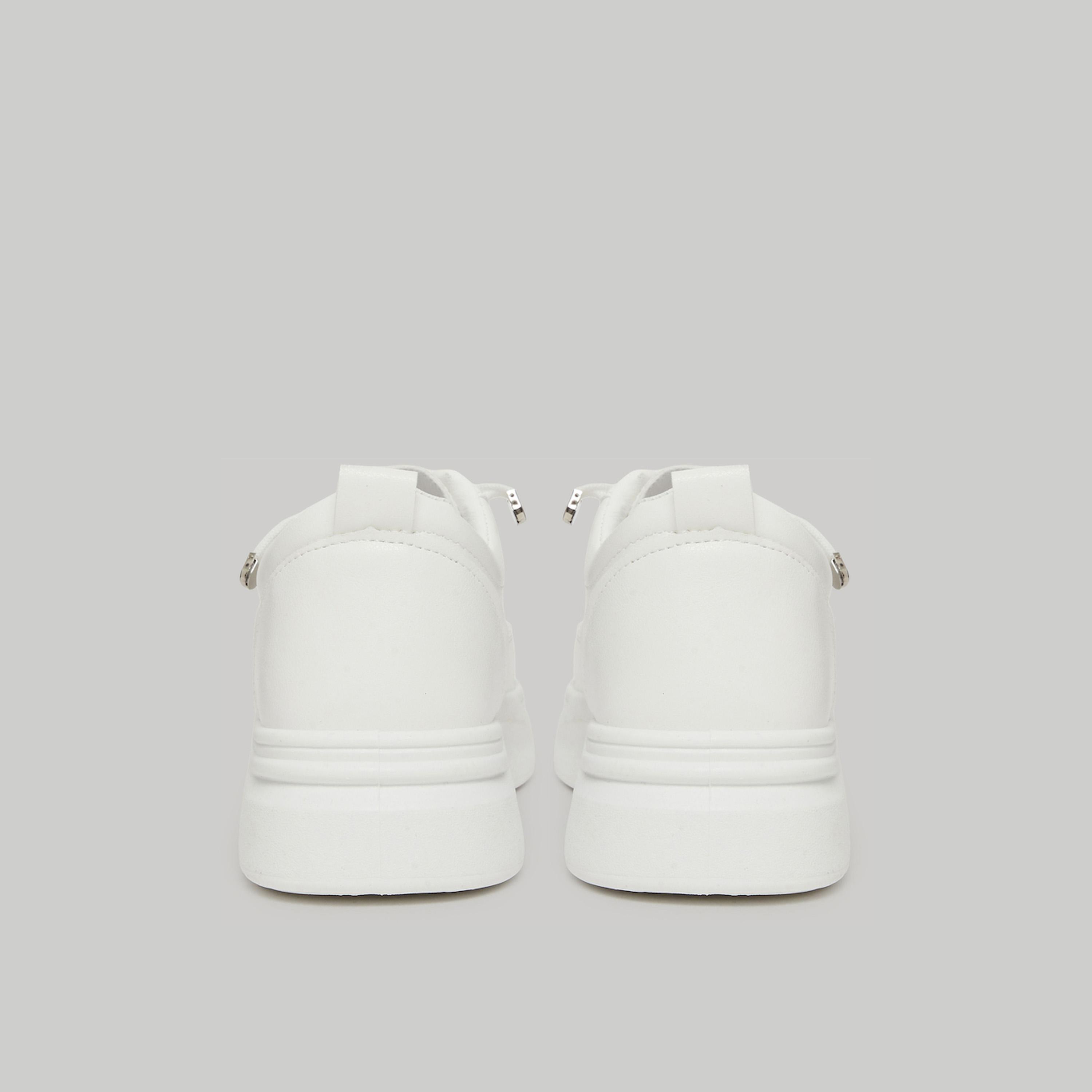 Take Two White Chunky Sole Lace-Up Sneakers-women-shoes-sneakers-image-5