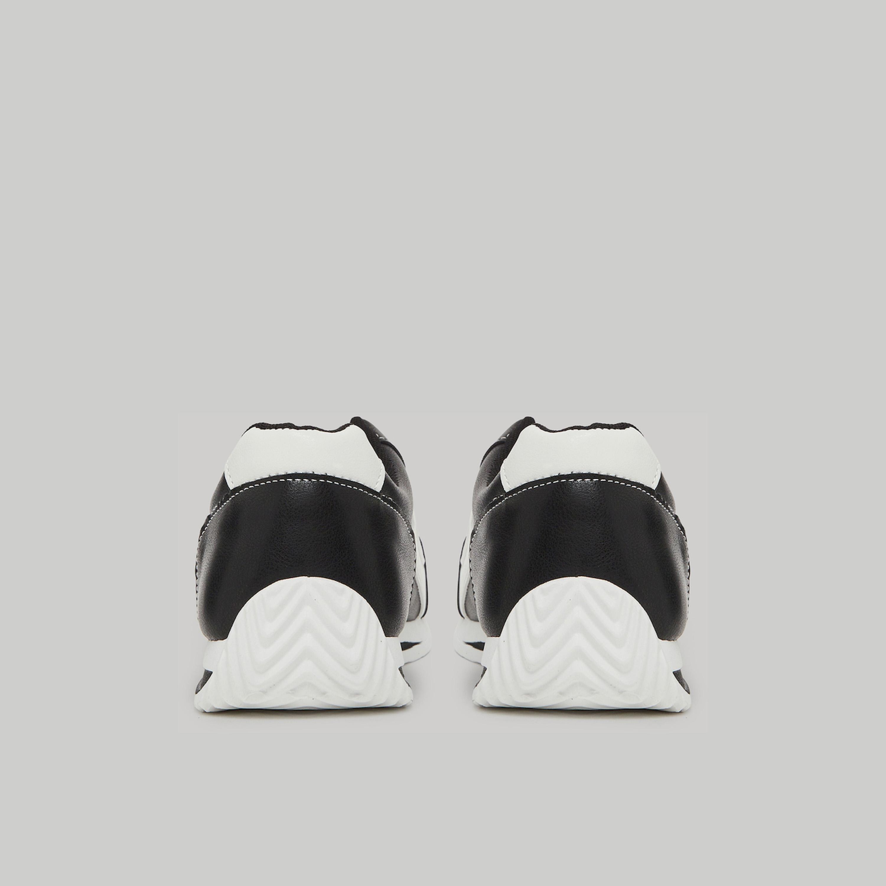 Take Two Black Panelled Lace-Up Sneakers-women-shoes-sneakers-image-5
