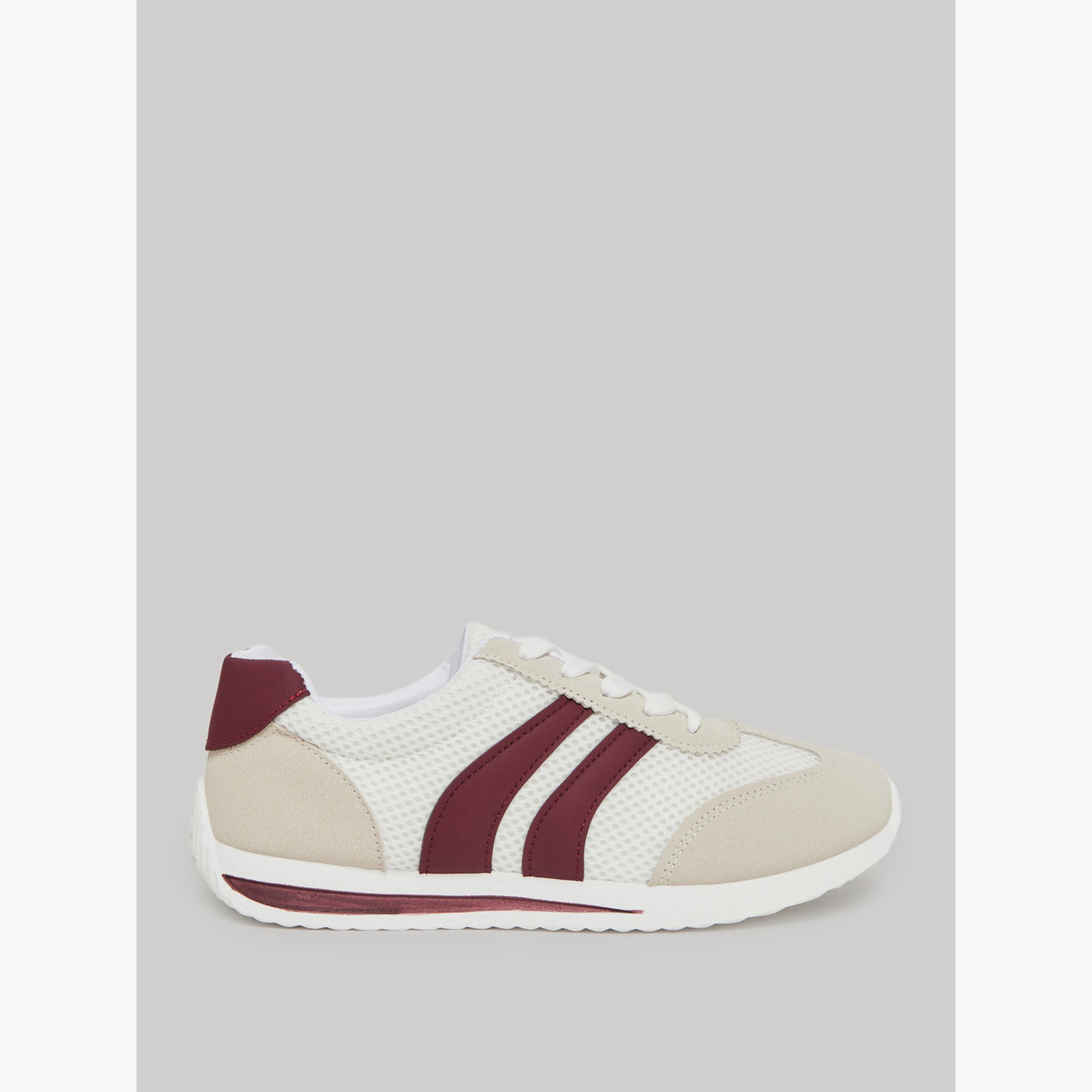 Take Two Panelled Striped Lace-up Sneakers-women-shoes-sneakers-image-2
